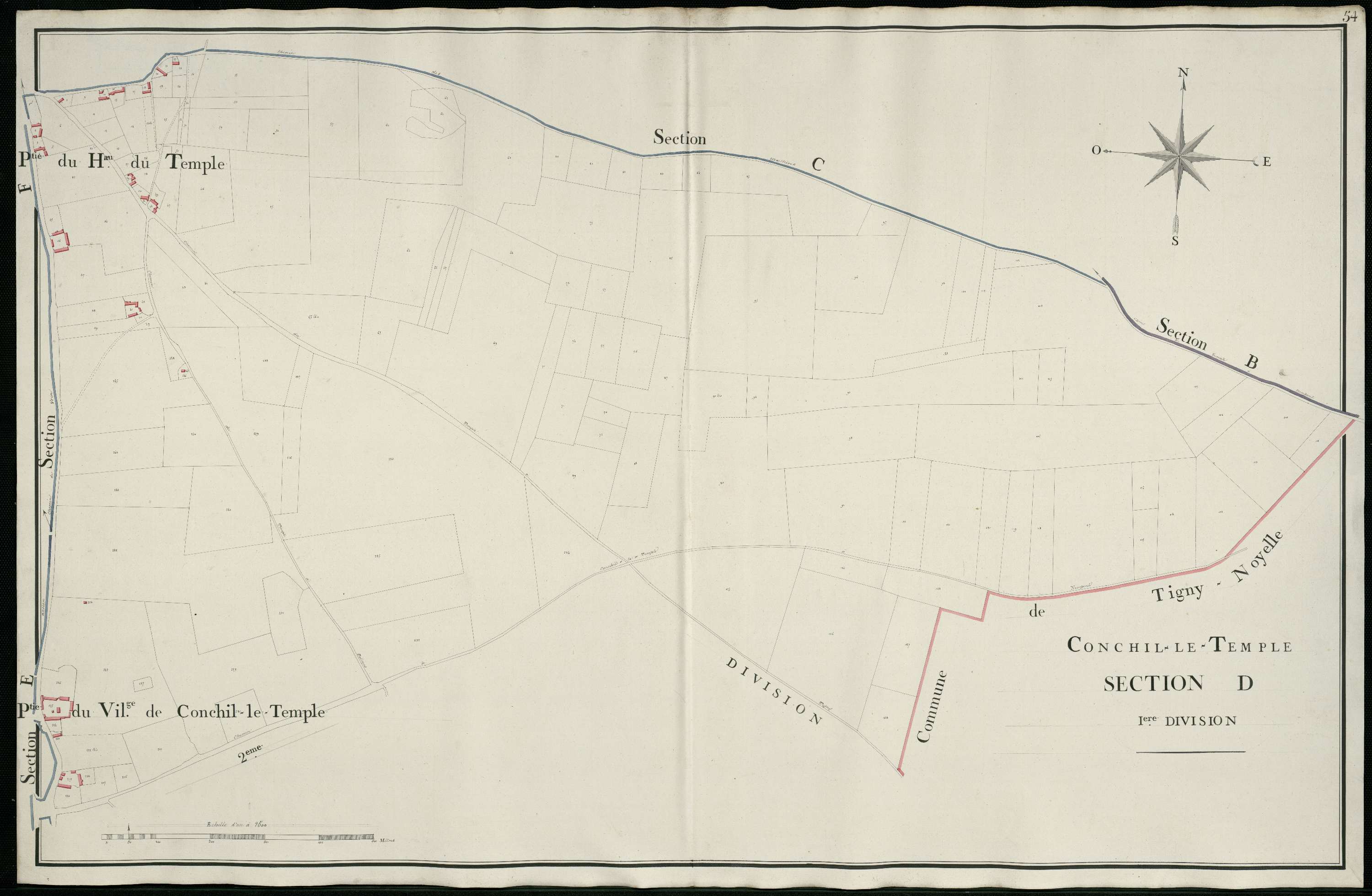 Conchil-le-Temple - Section D, 1re feuille