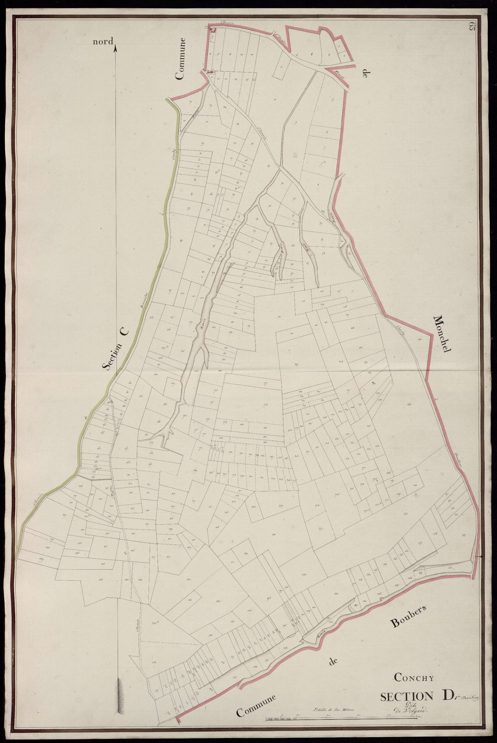 Conchy-sur-Canche - Section D, 1re feuille