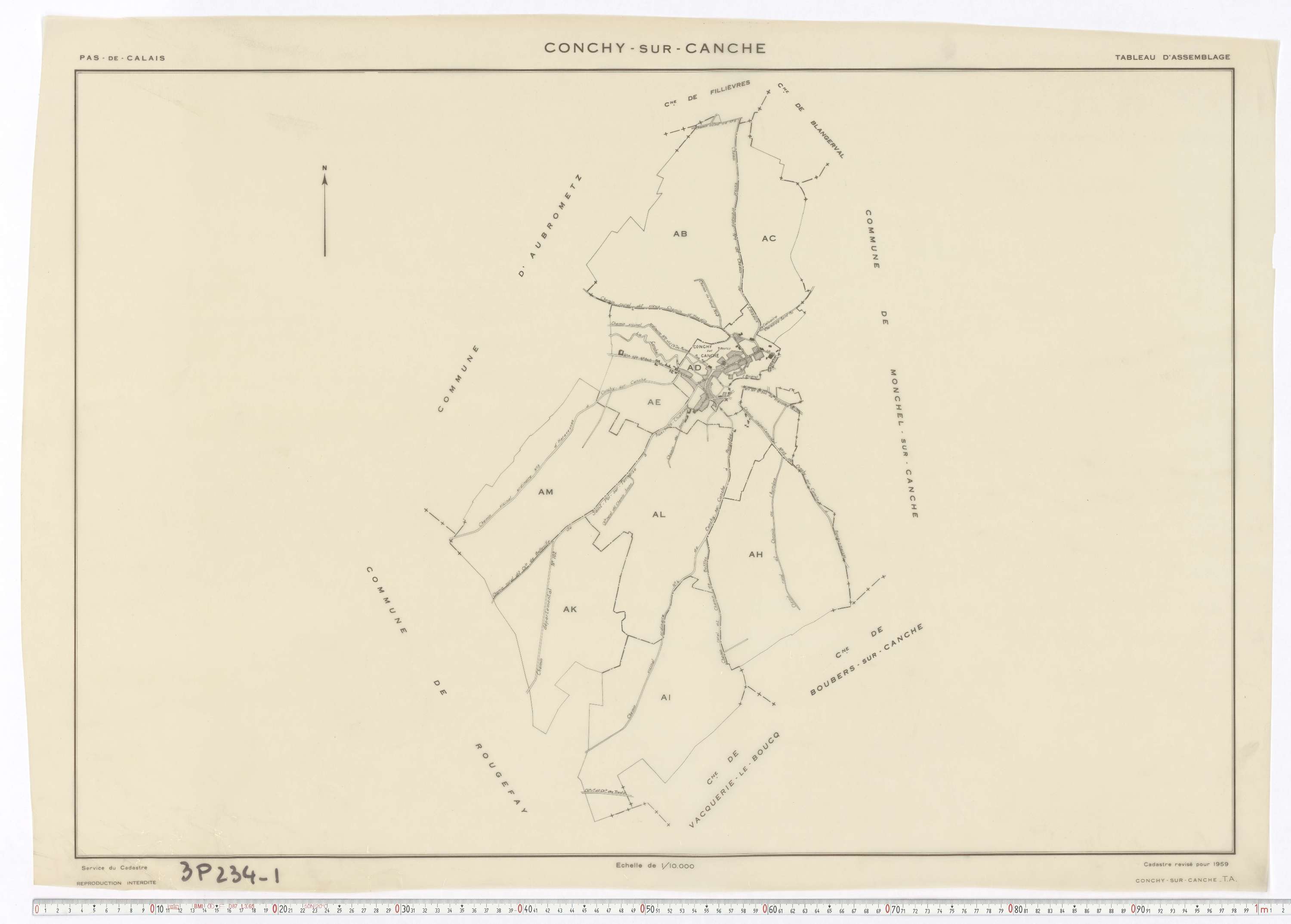 Conchy-sur-Canche - Tableau d'assemblage.