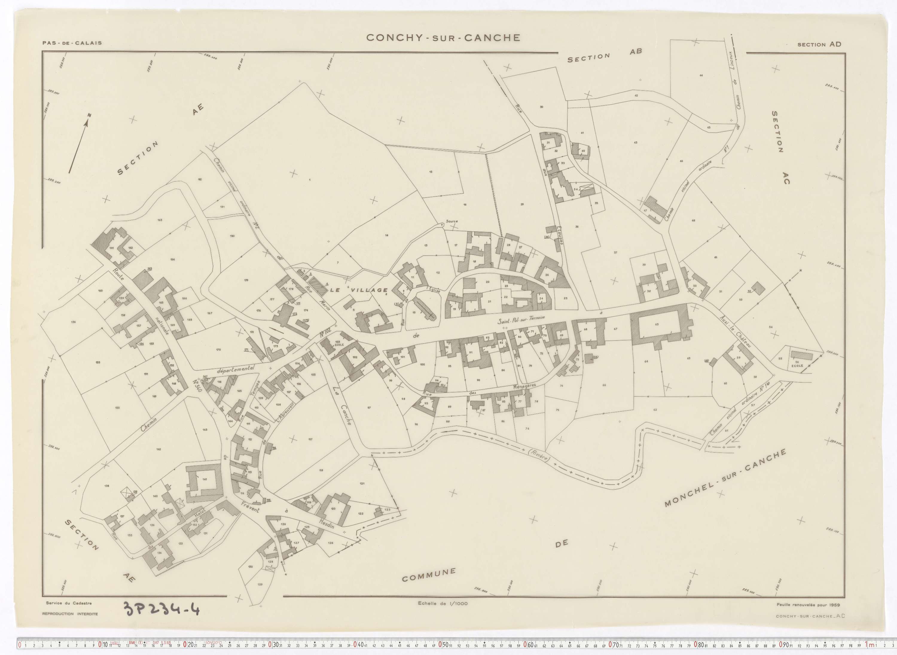 Conchy-sur-Canche - Section AD.