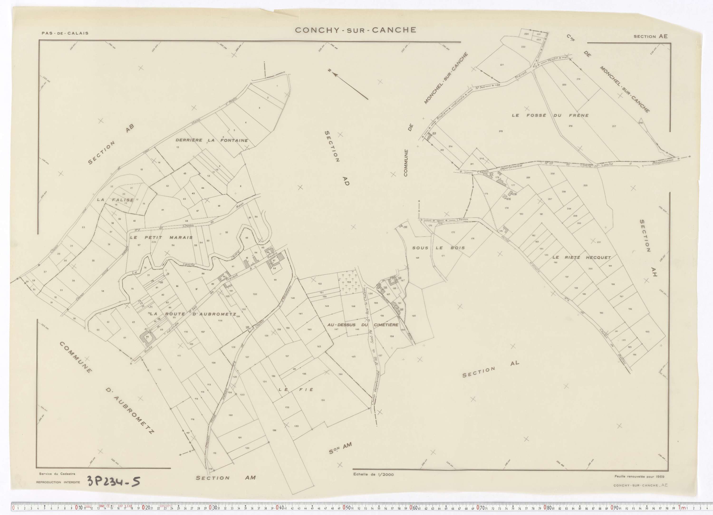 Conchy-sur-Canche - Section AE.