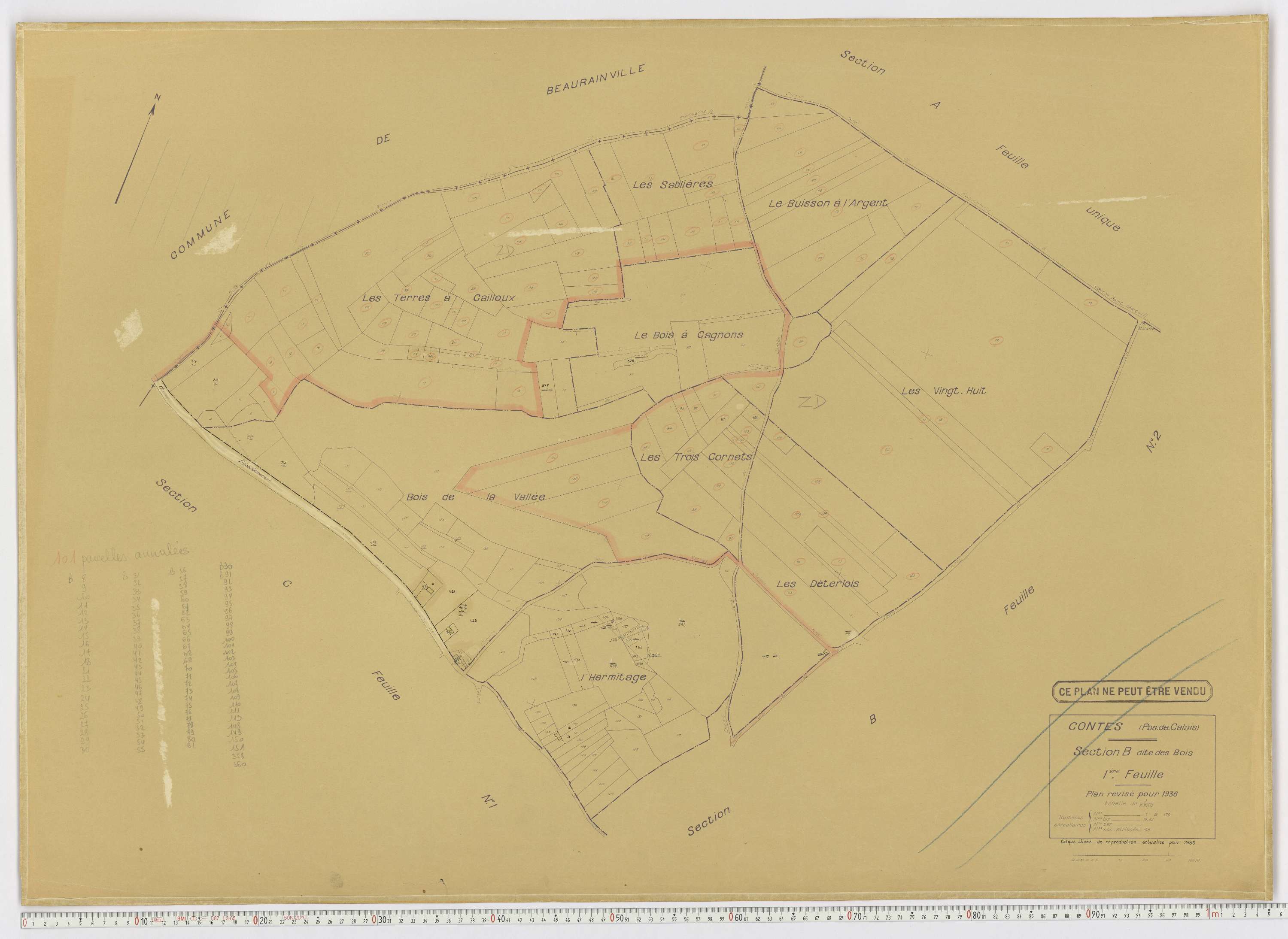 Contes - Section B, feuille 1.