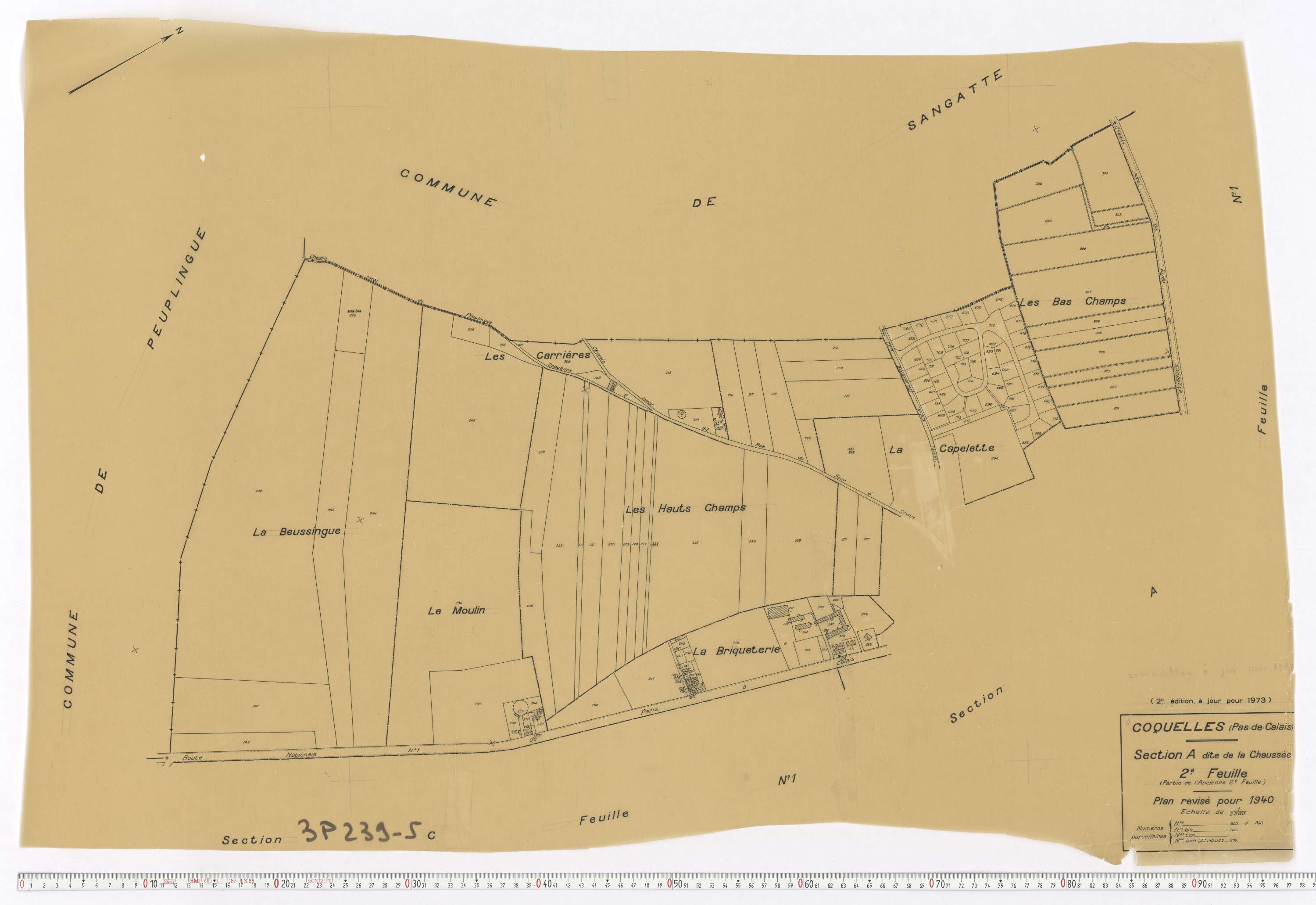 Coquelles - Section A, feuille 2.