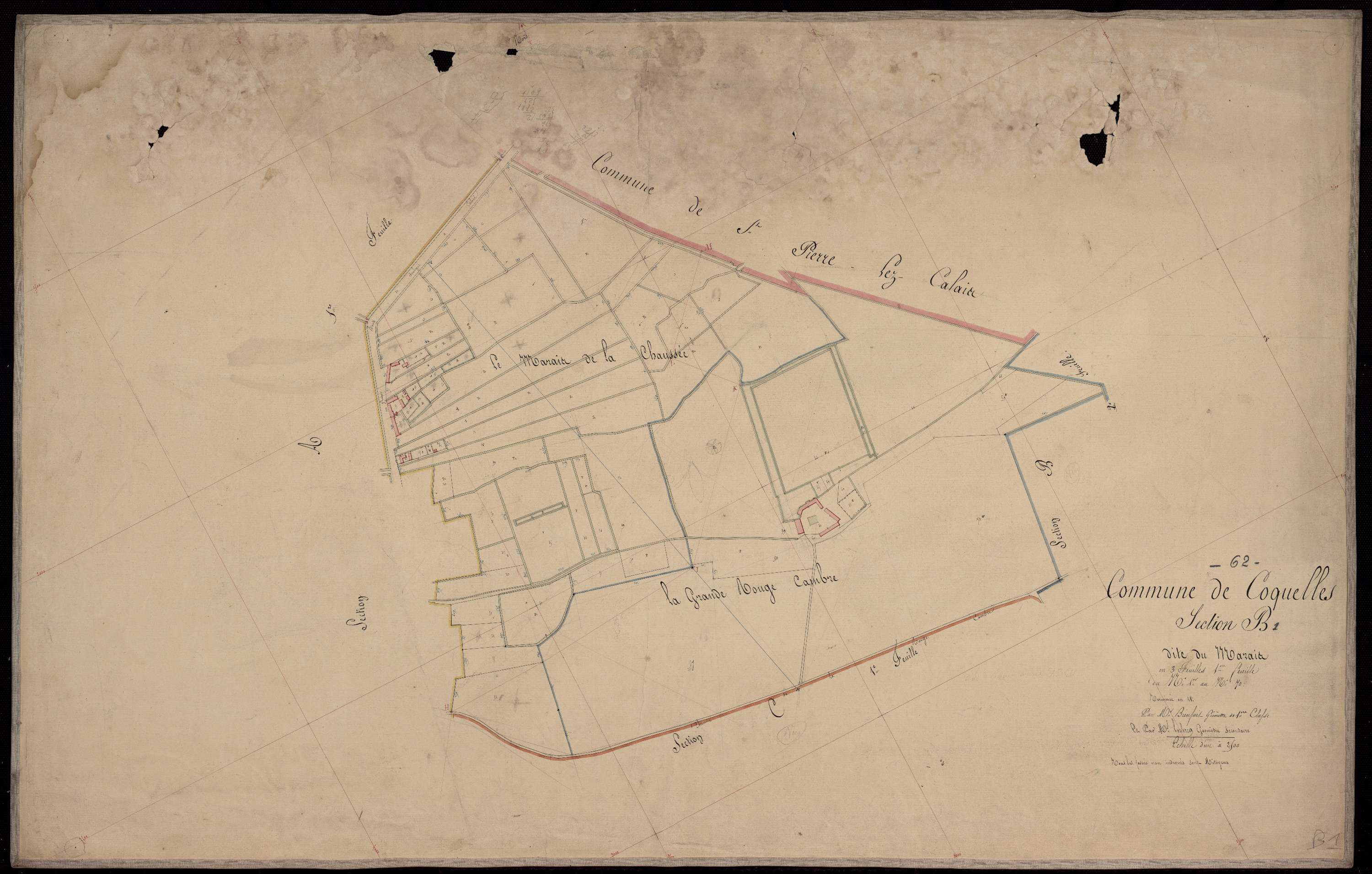 Coquelles - Section B, 1re feuille