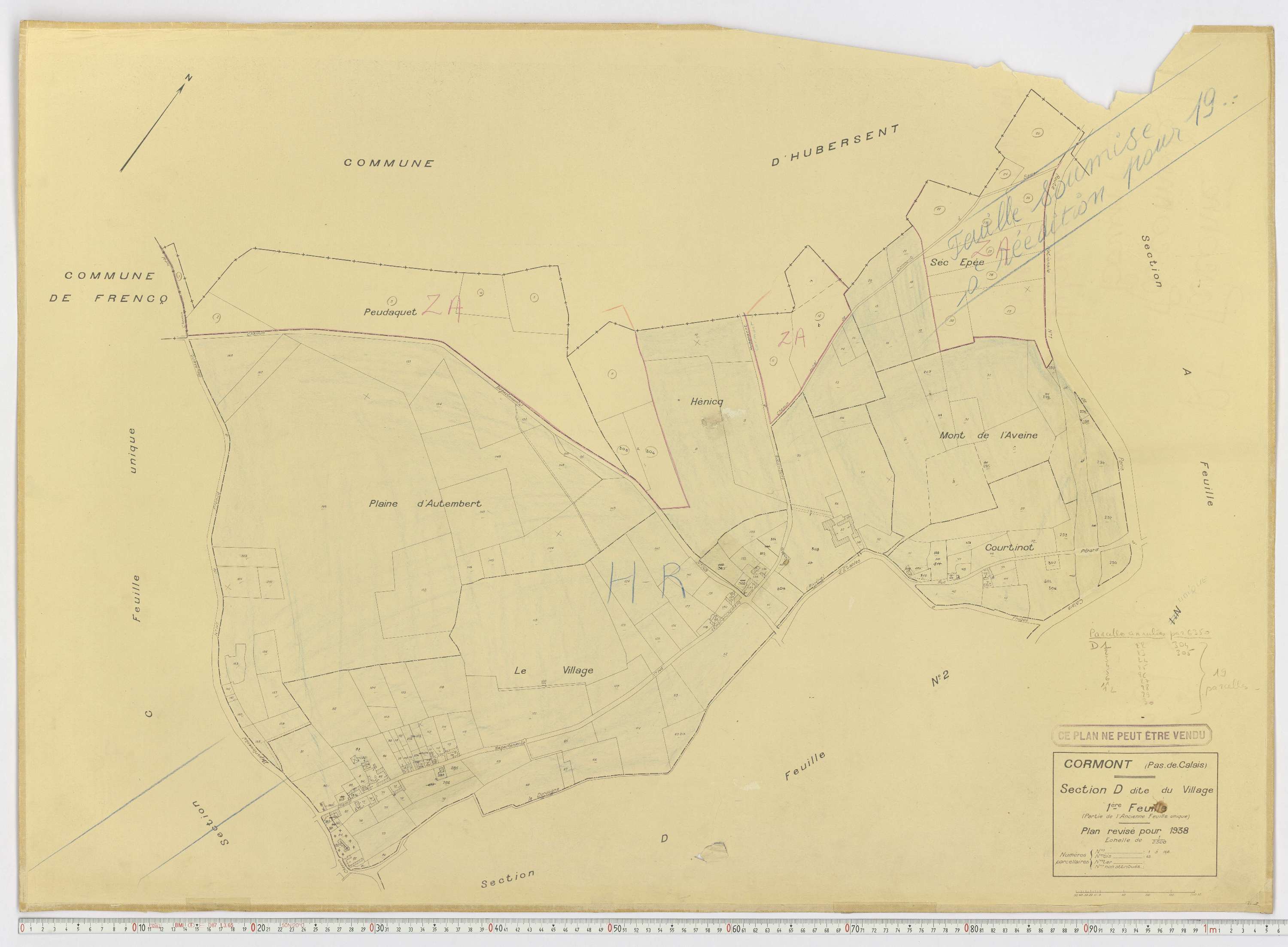 Cormont - Section D, feuille 1.