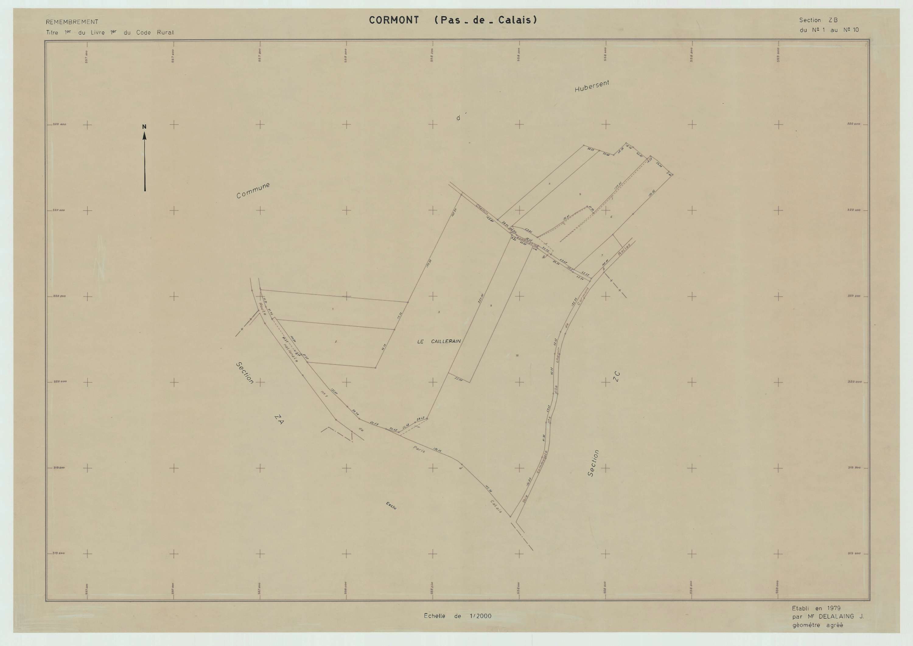 Cormont - Plan de remembrement : section ZB.