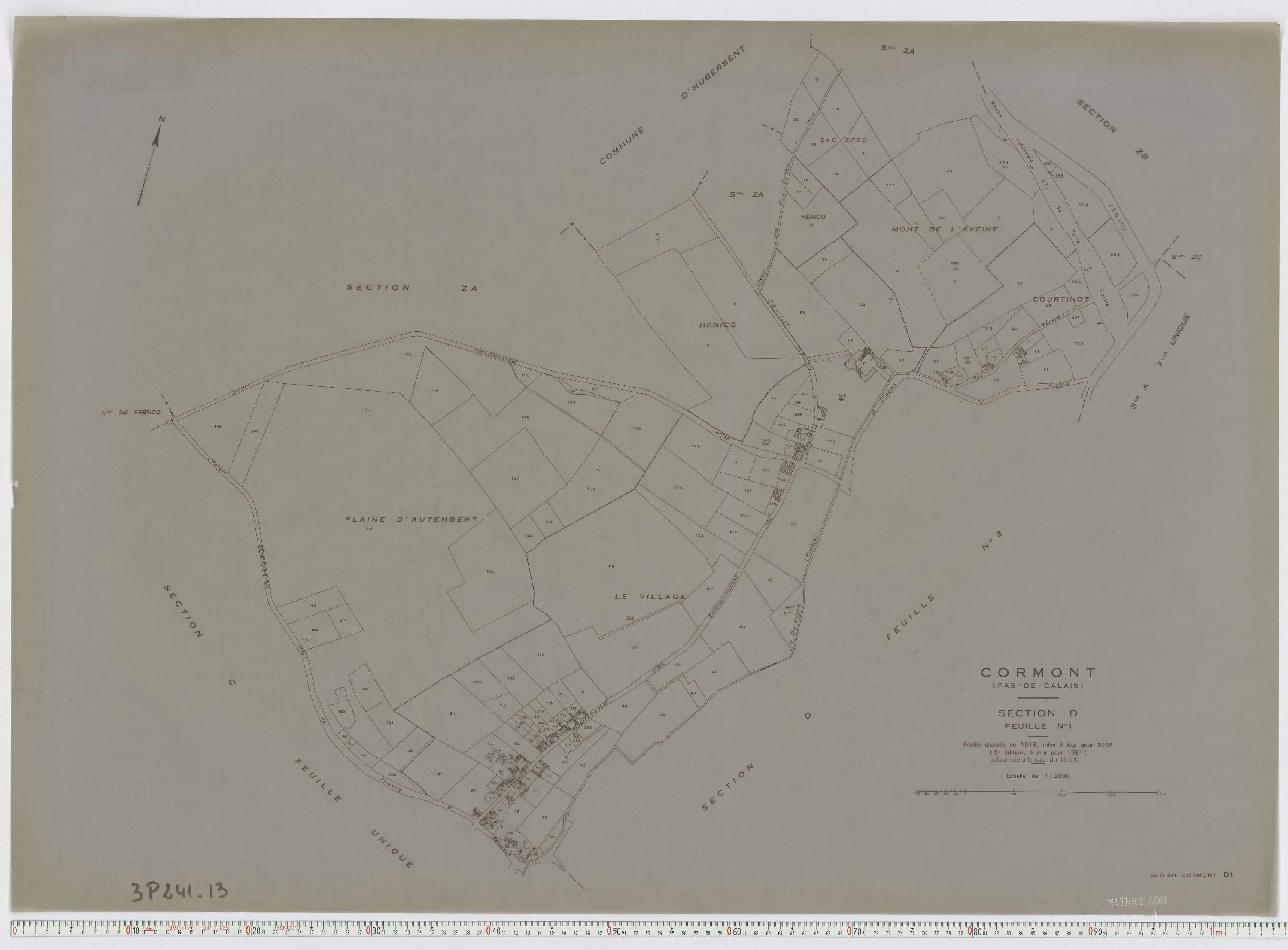 Cormont - Section D, feuille 1.