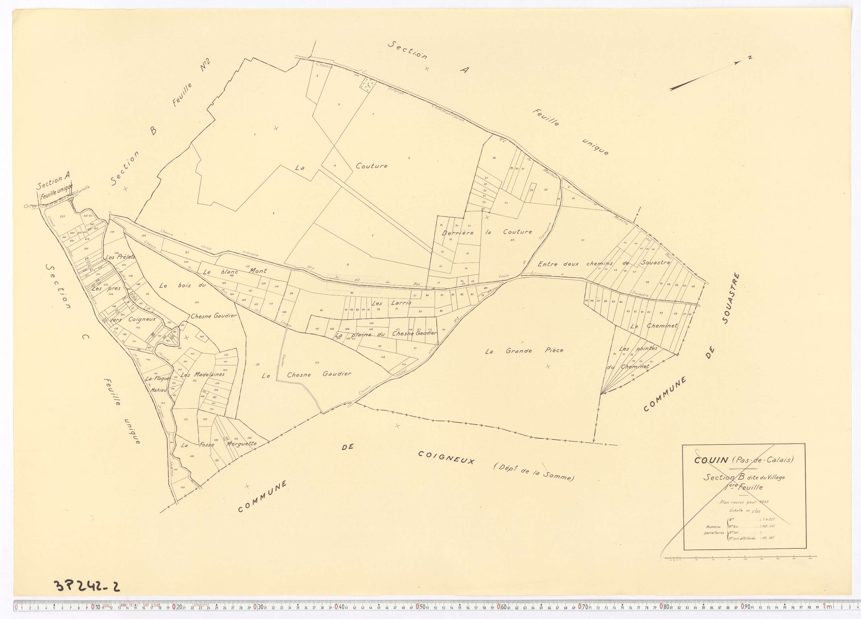 Couin - Section B, feuille 1.