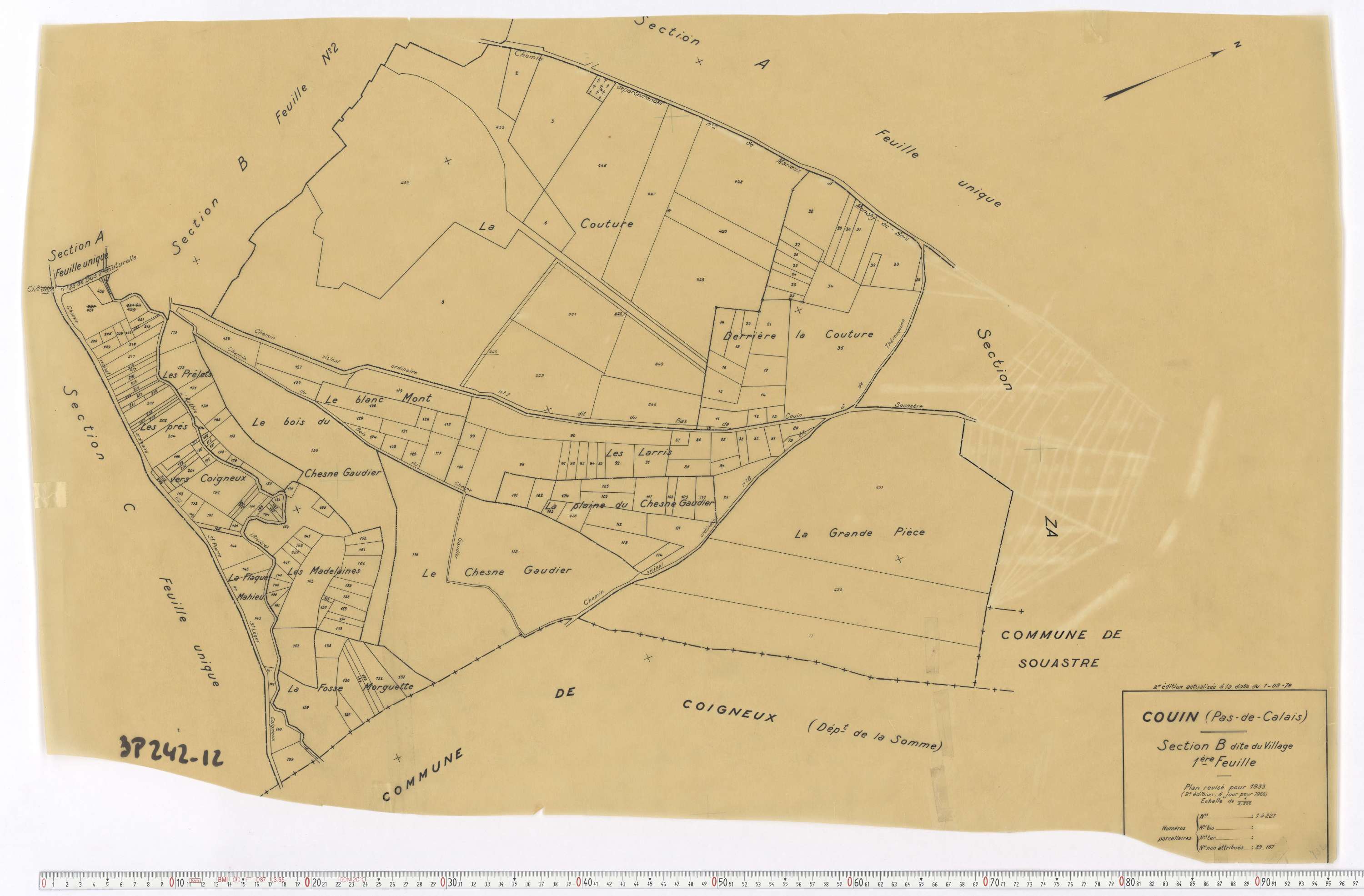 Couin - Section B, feuille 1.