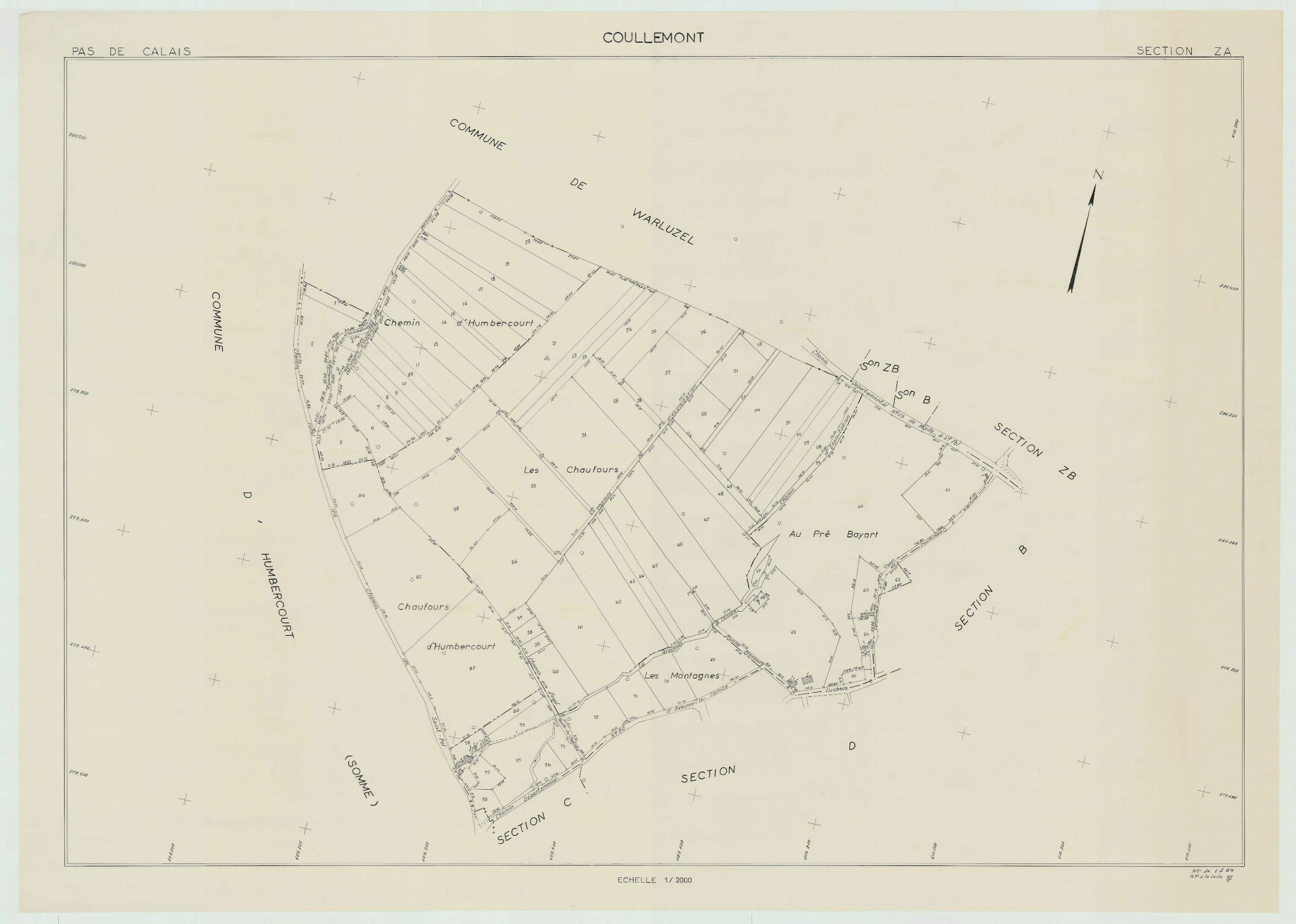 Coullemont - Plan de remembrement : section ZA.