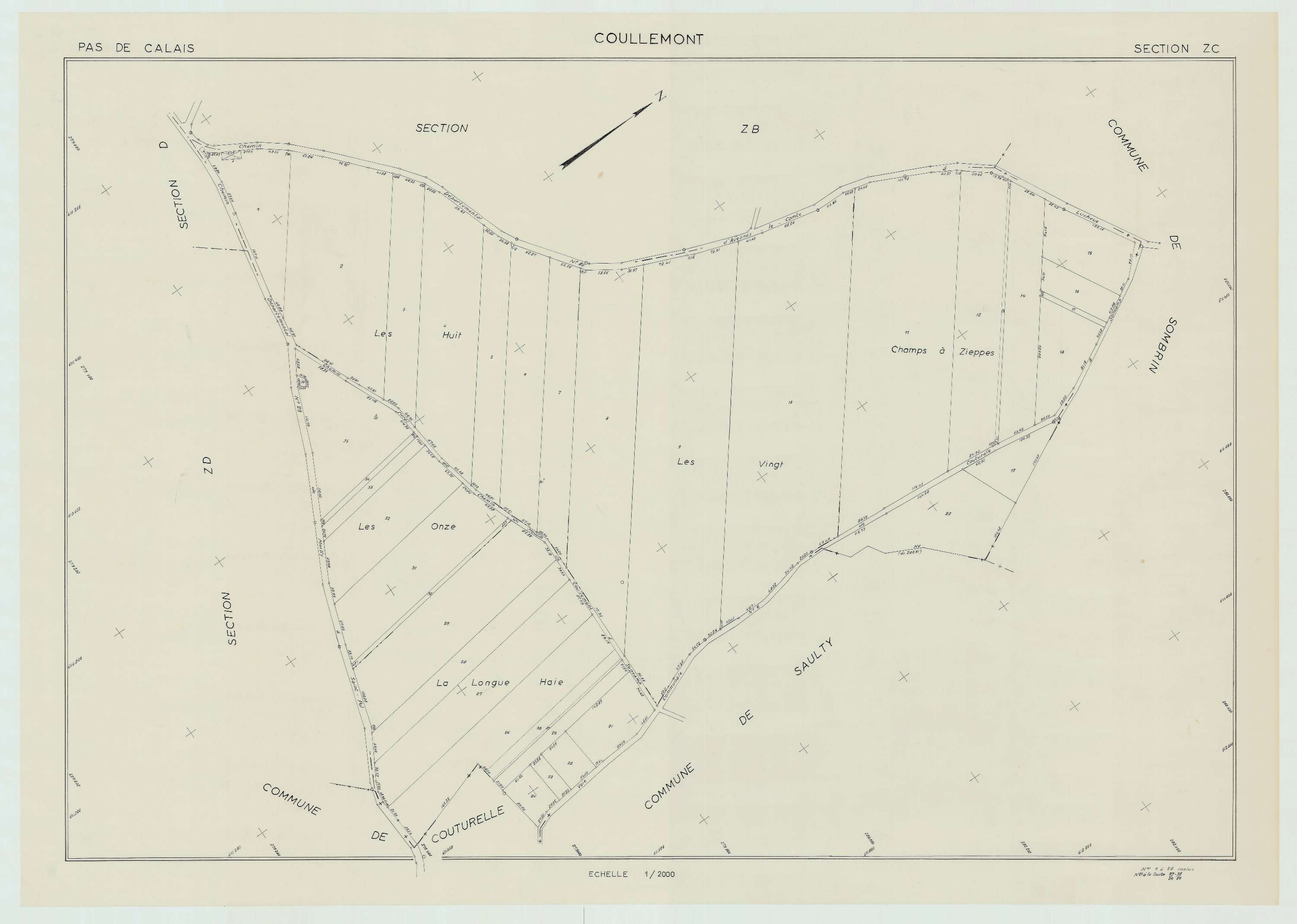 Coullemont - Plan de remembrement : section ZC.