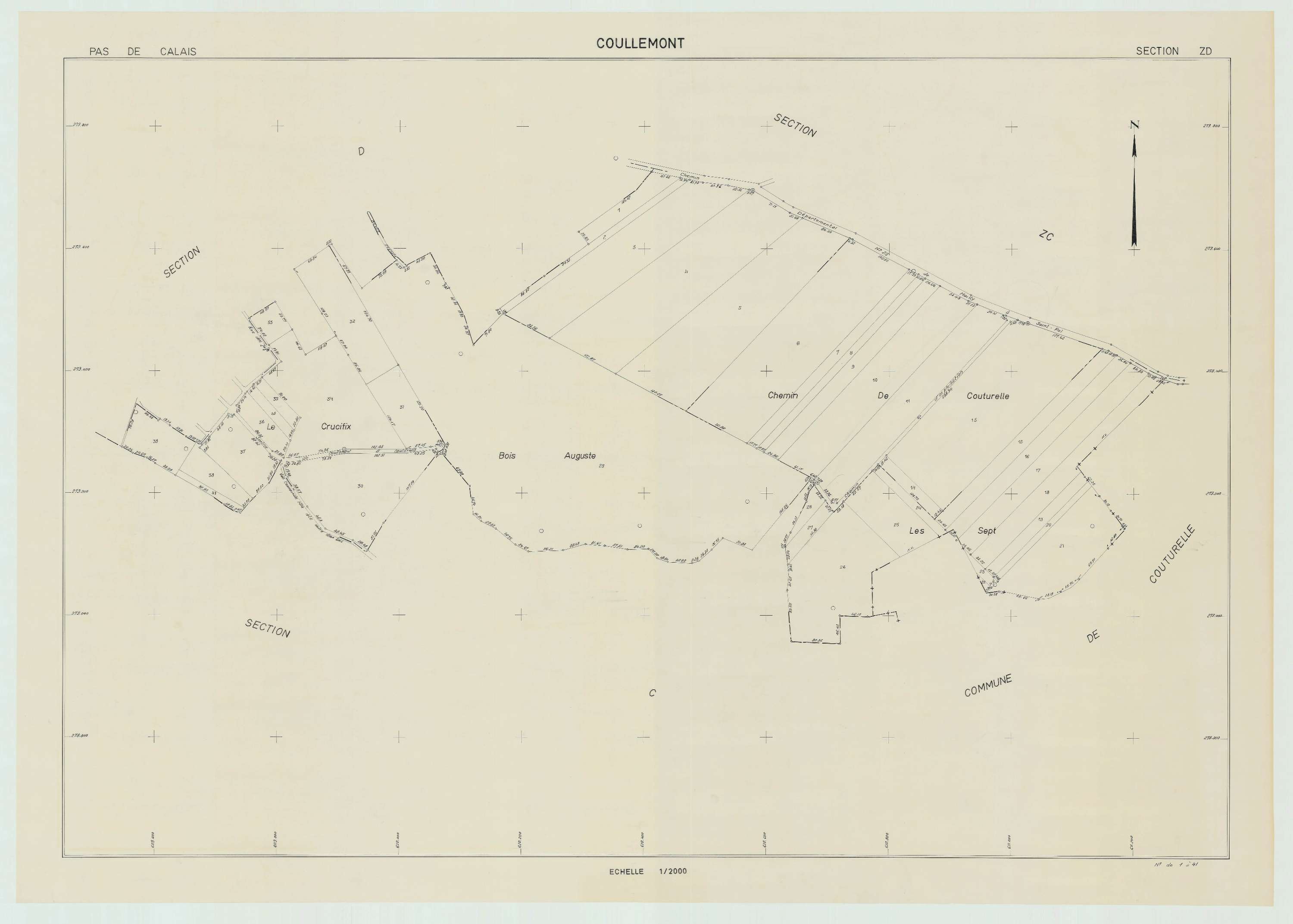 Coullemont - Plan de remembrement : section ZD.