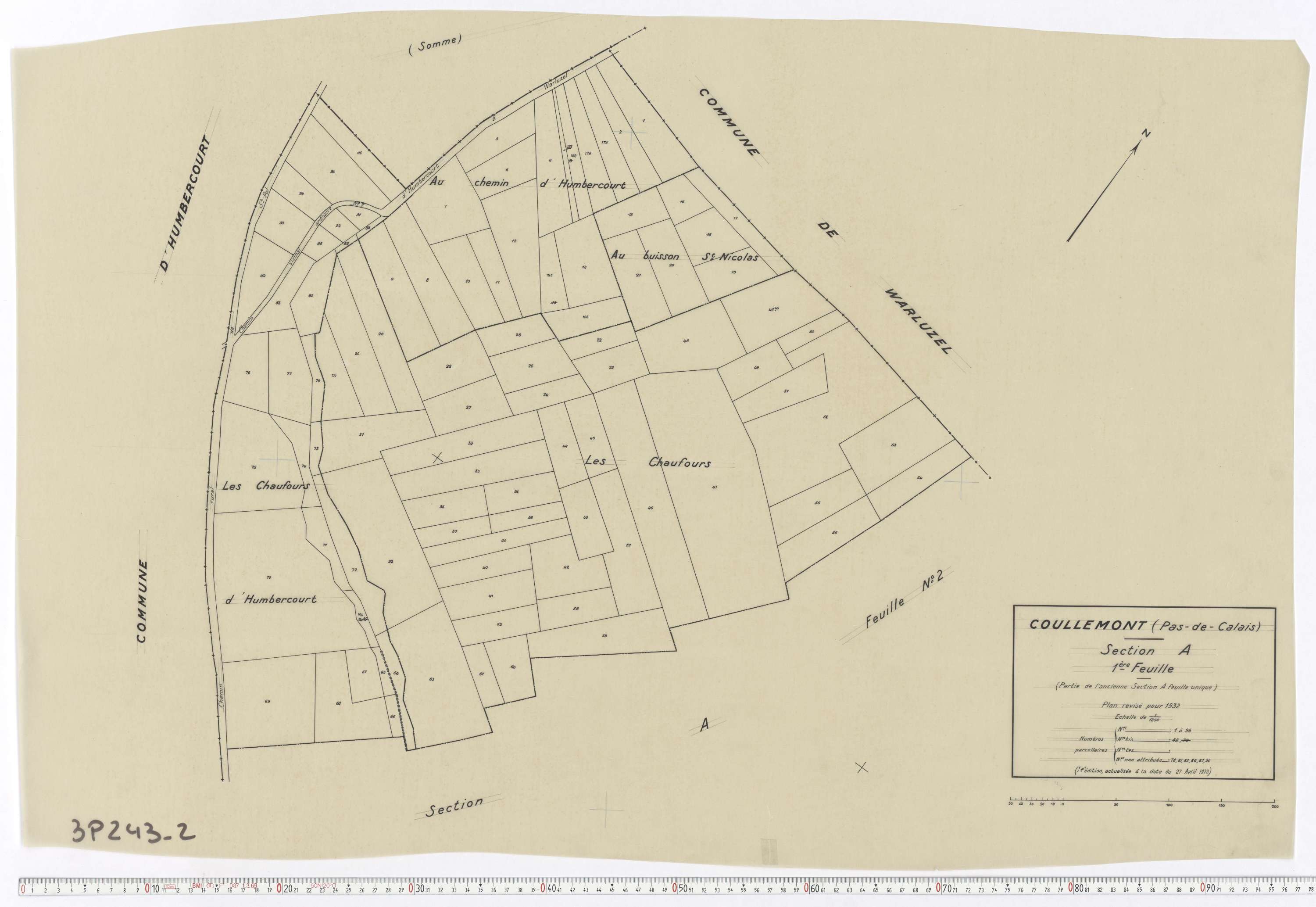 Coullemont - Section A, feuille 1.