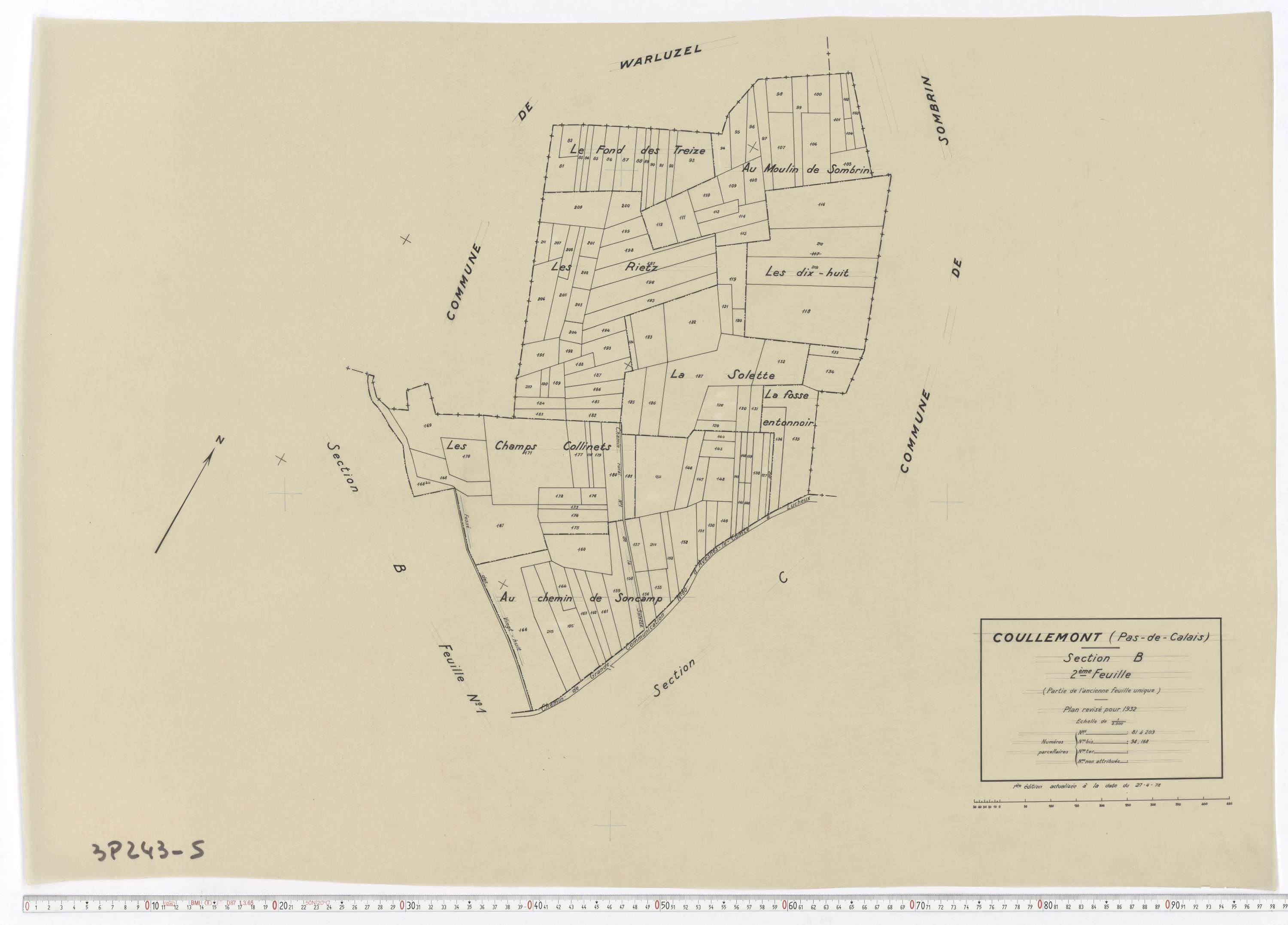 Coullemont - Section B, feuille 2.