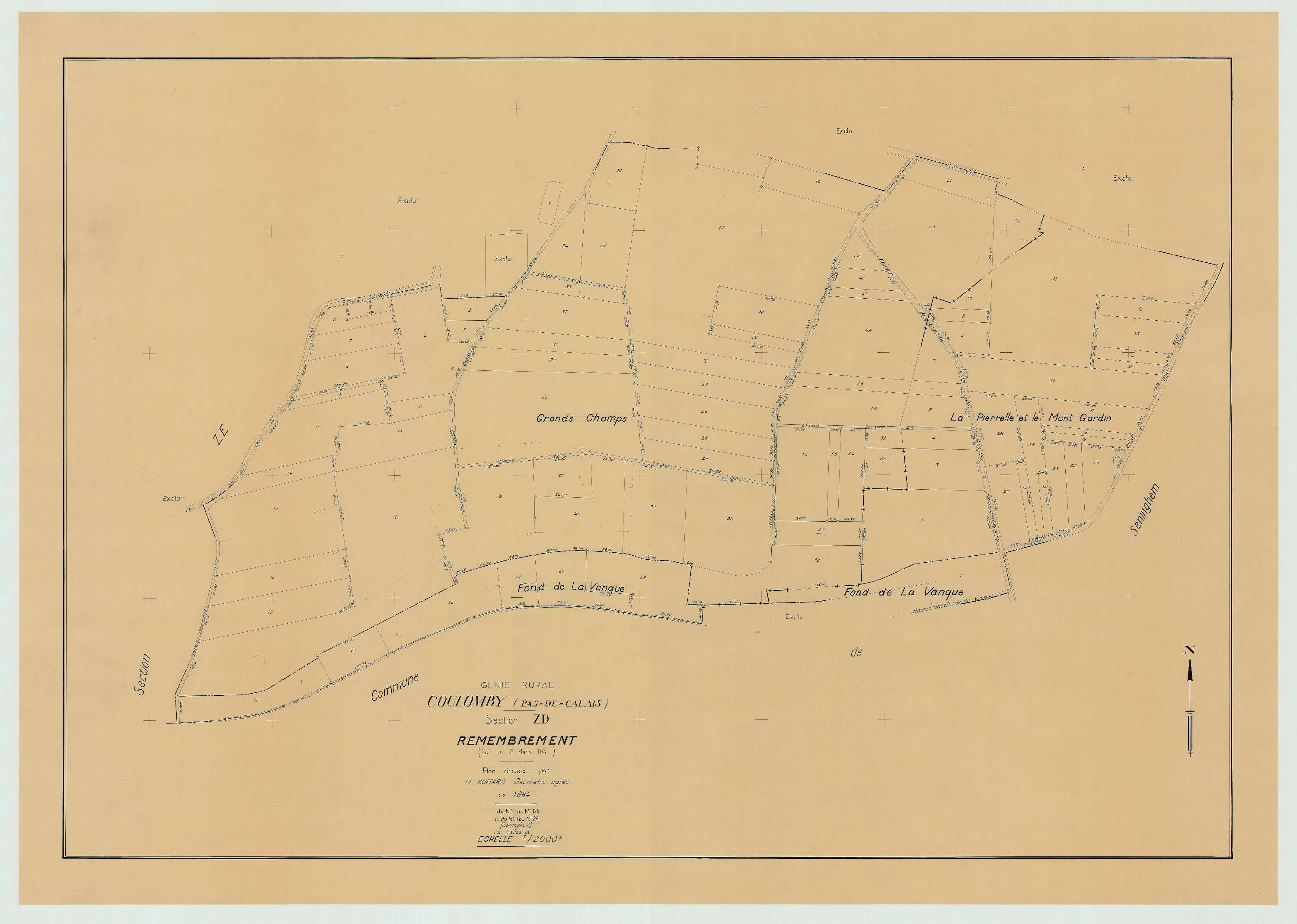 Coulomby - Plan de remembrement : section ZD.