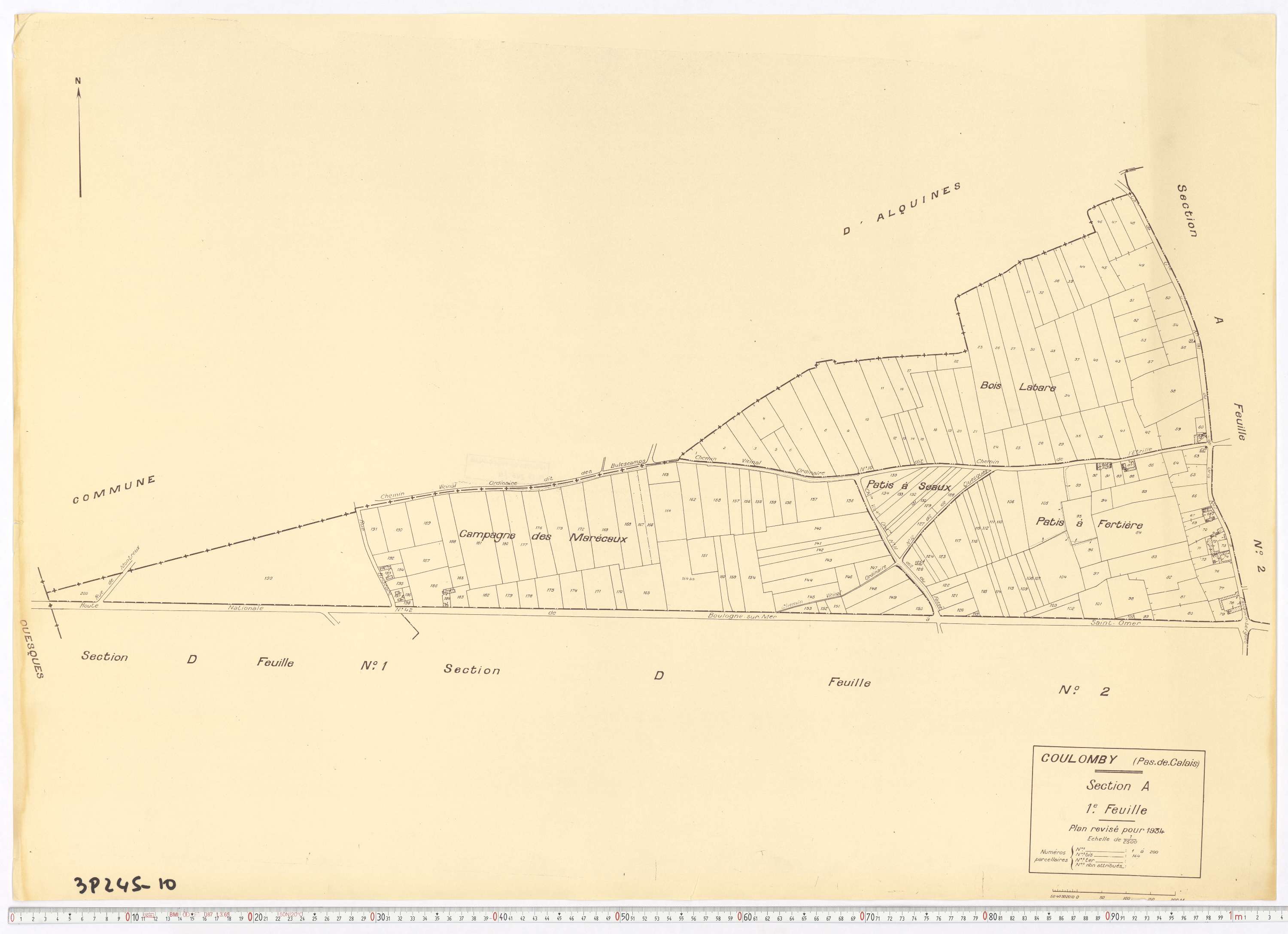 Coulomby - Section A, feuille 1.