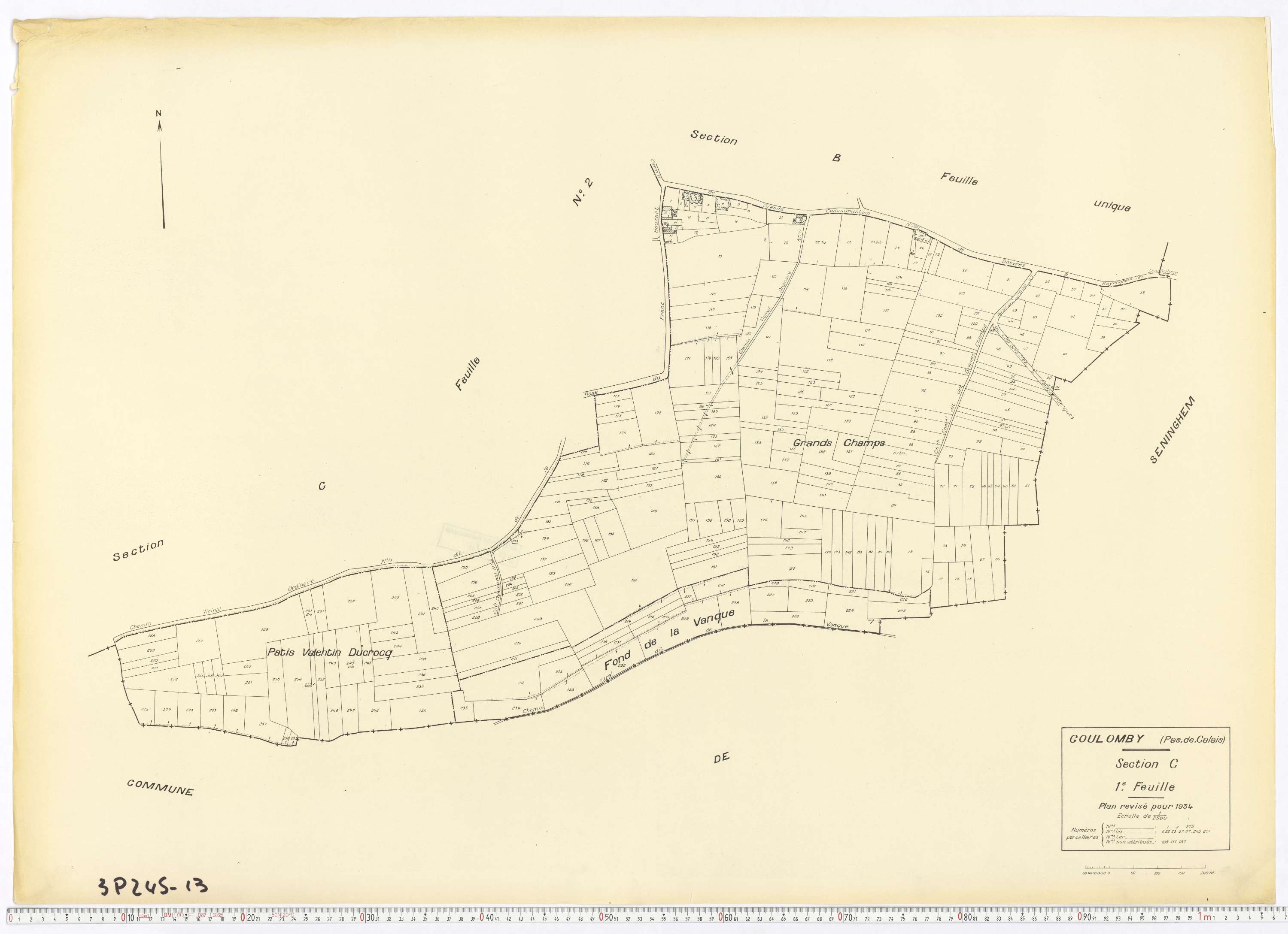 Coulomby - Section C, feuille 1.