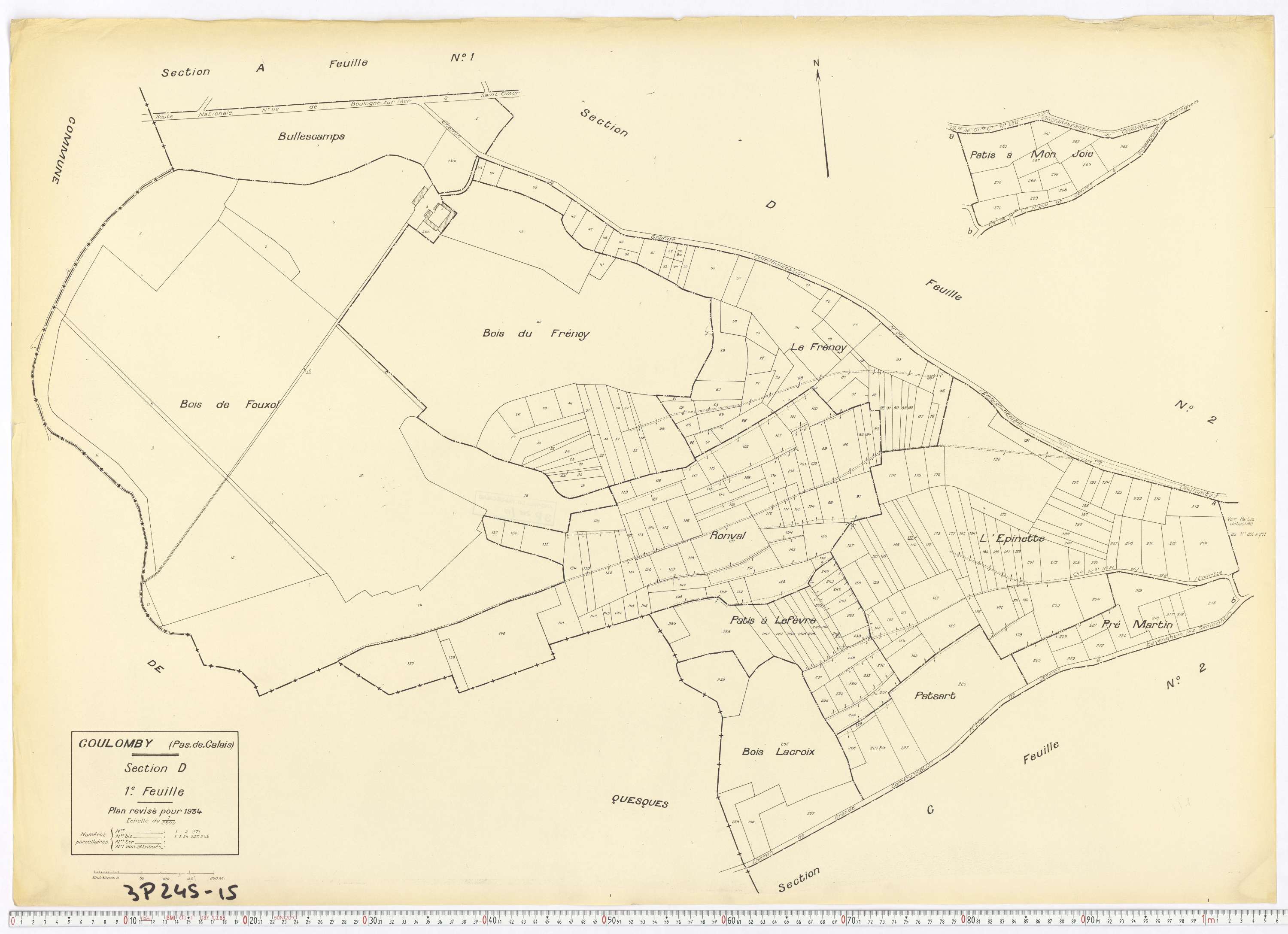 Coulomby - Section D, feuille 1.