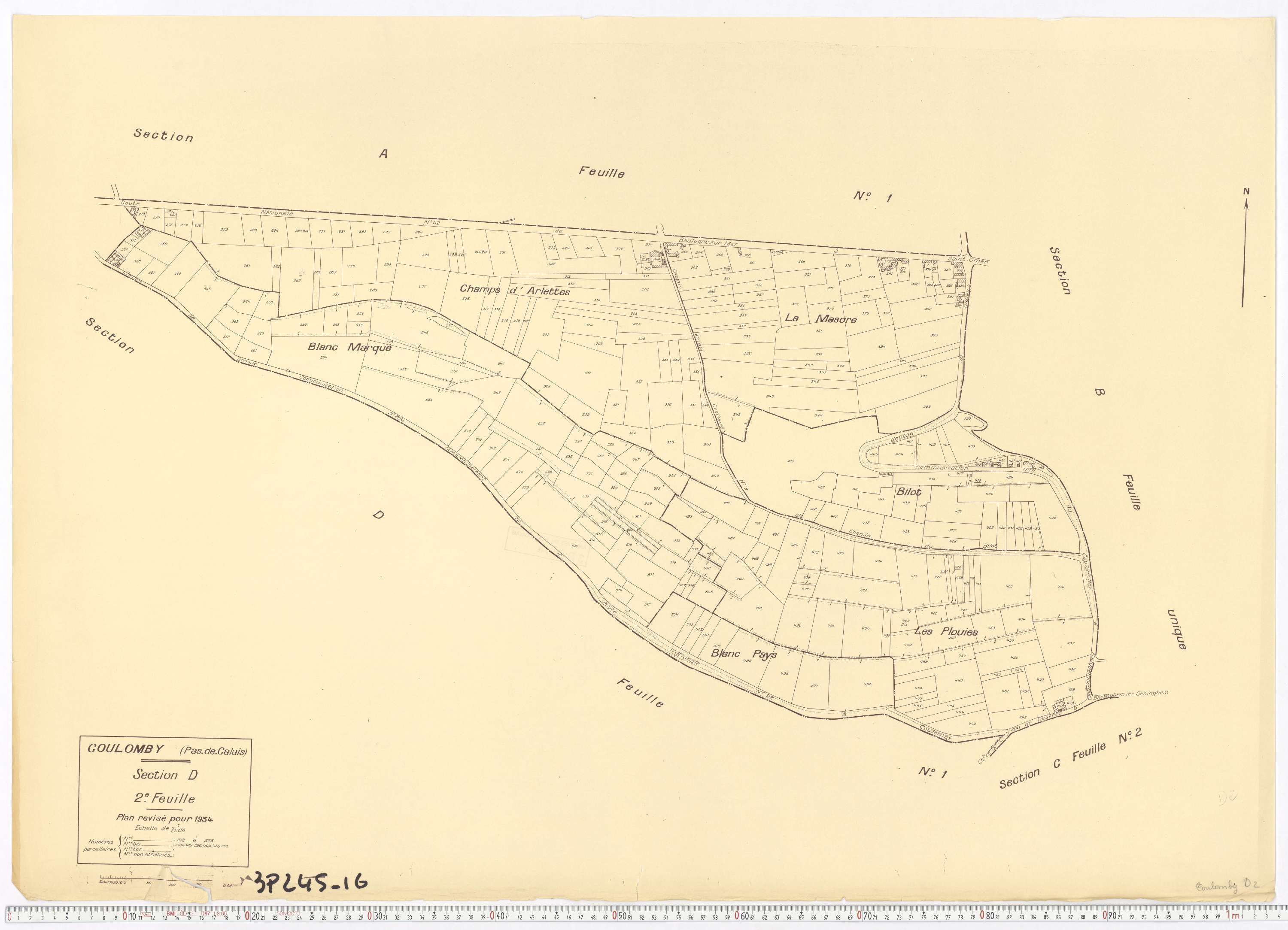 Coulomby - Section D, feuille 2.