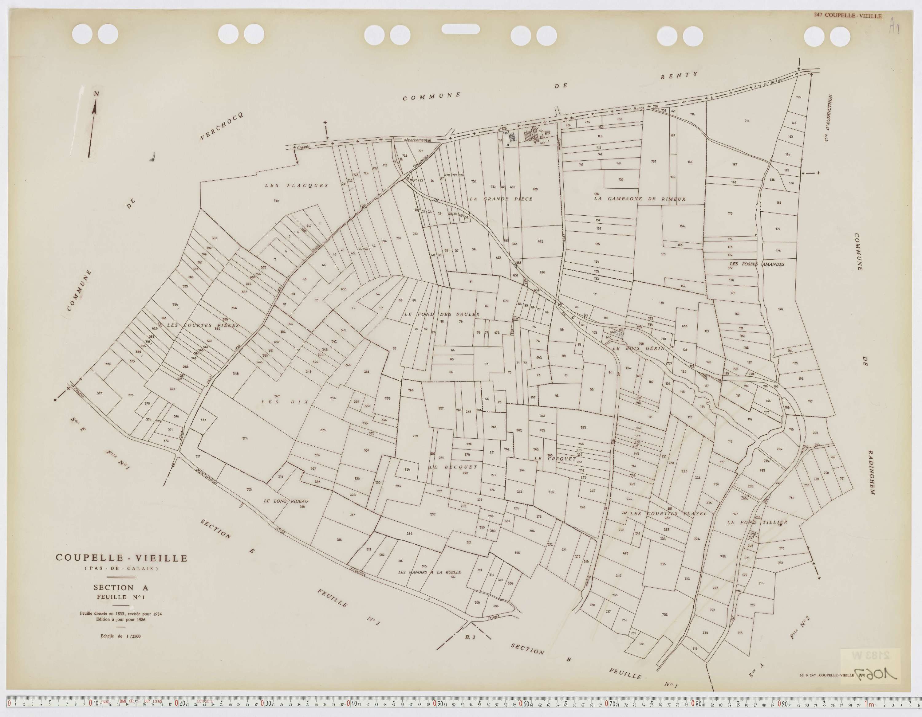 Coupelle-Vieille - Section A, feuille 1.
