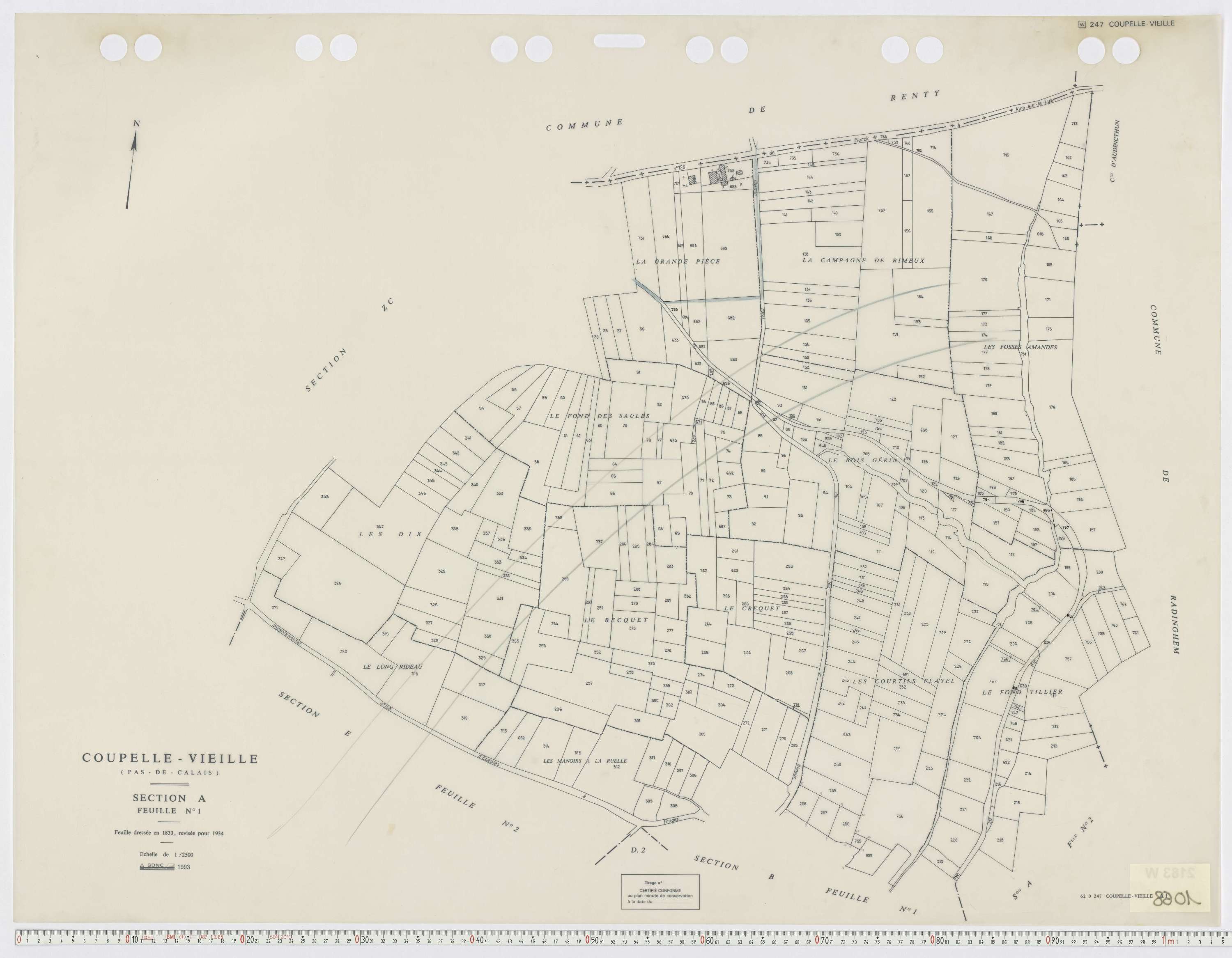 Coupelle-Vieille - Section A, feuille 1.
