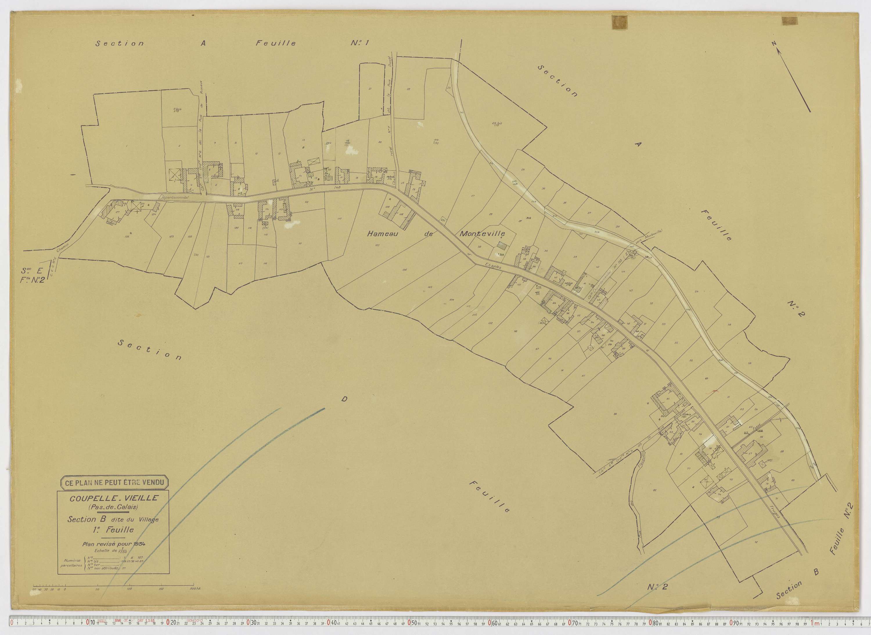 Coupelle-Vieille - Section B, feuille 1.