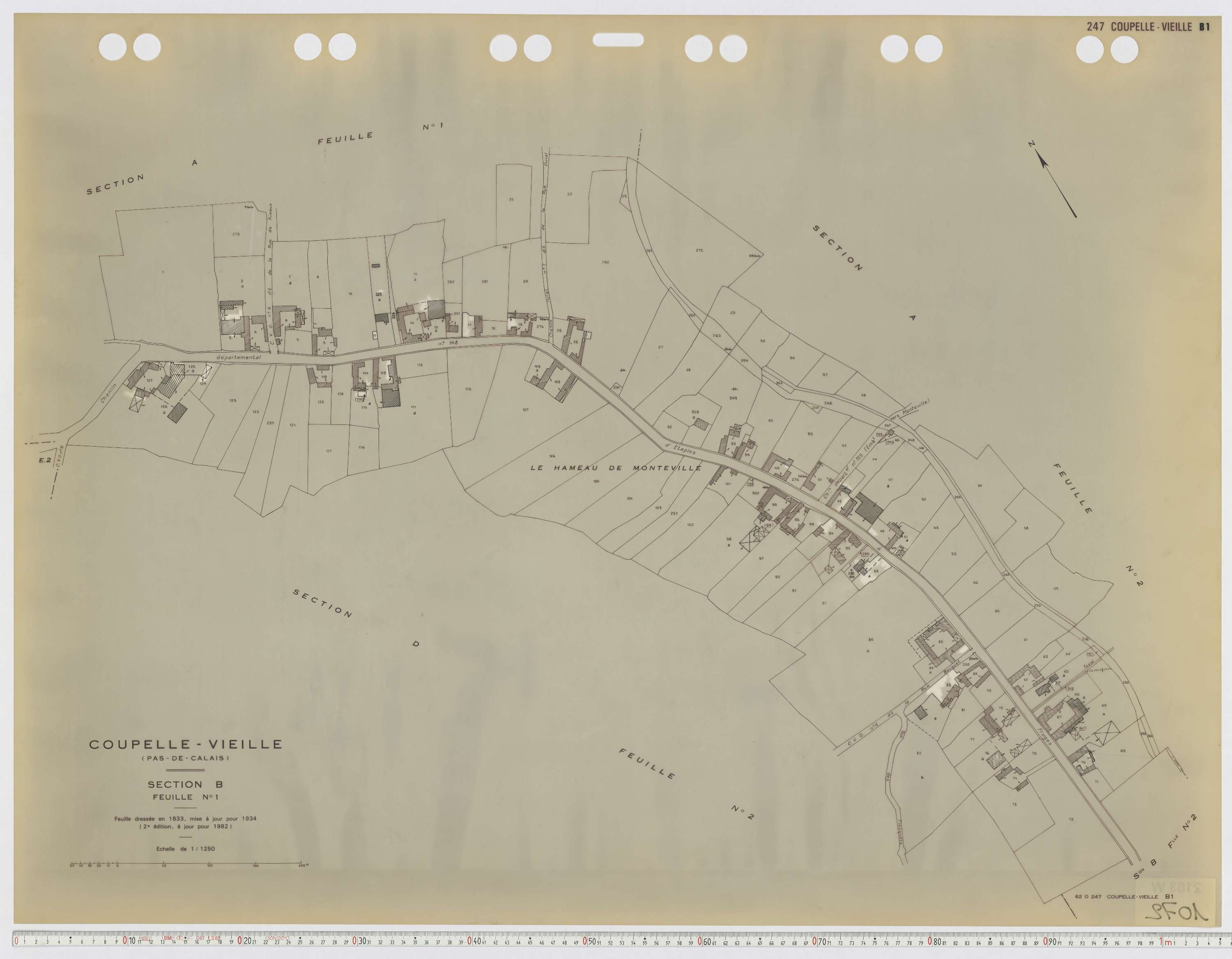Coupelle-Vieille - Section B, feuille 1.