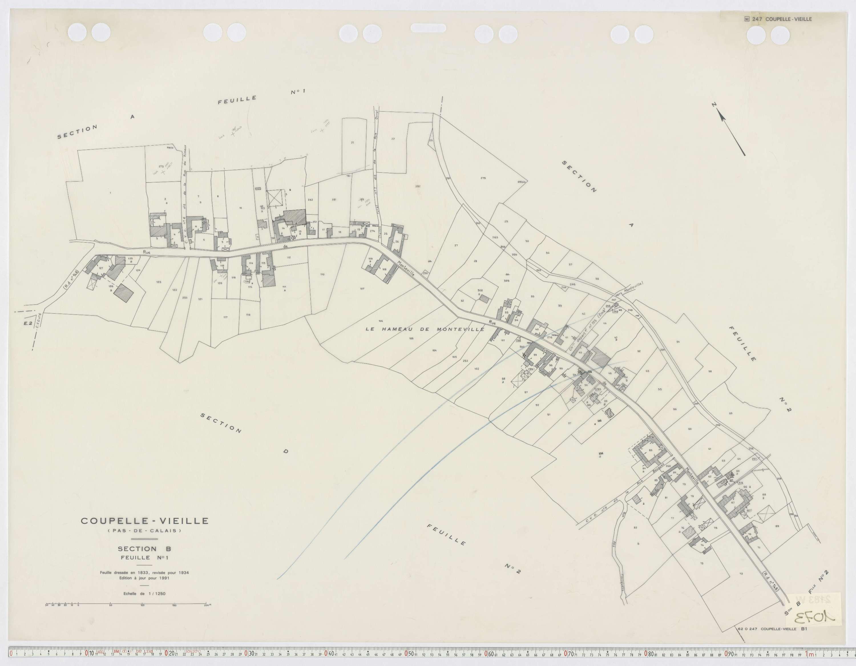 Coupelle-Vieille - Section B, feuille 1.