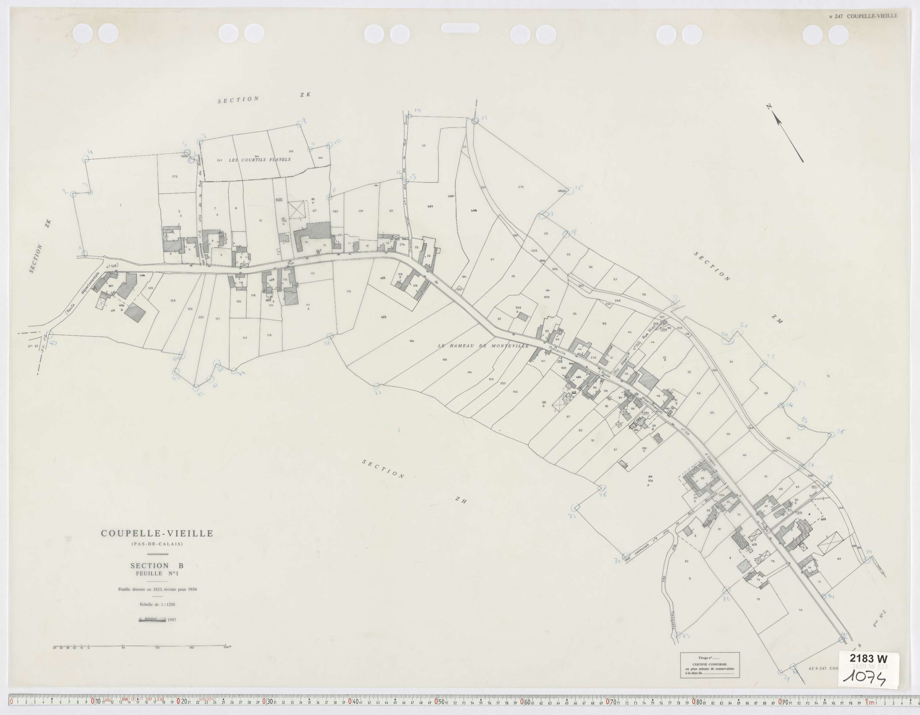 Coupelle-Vieille - Section B, feuille 1.