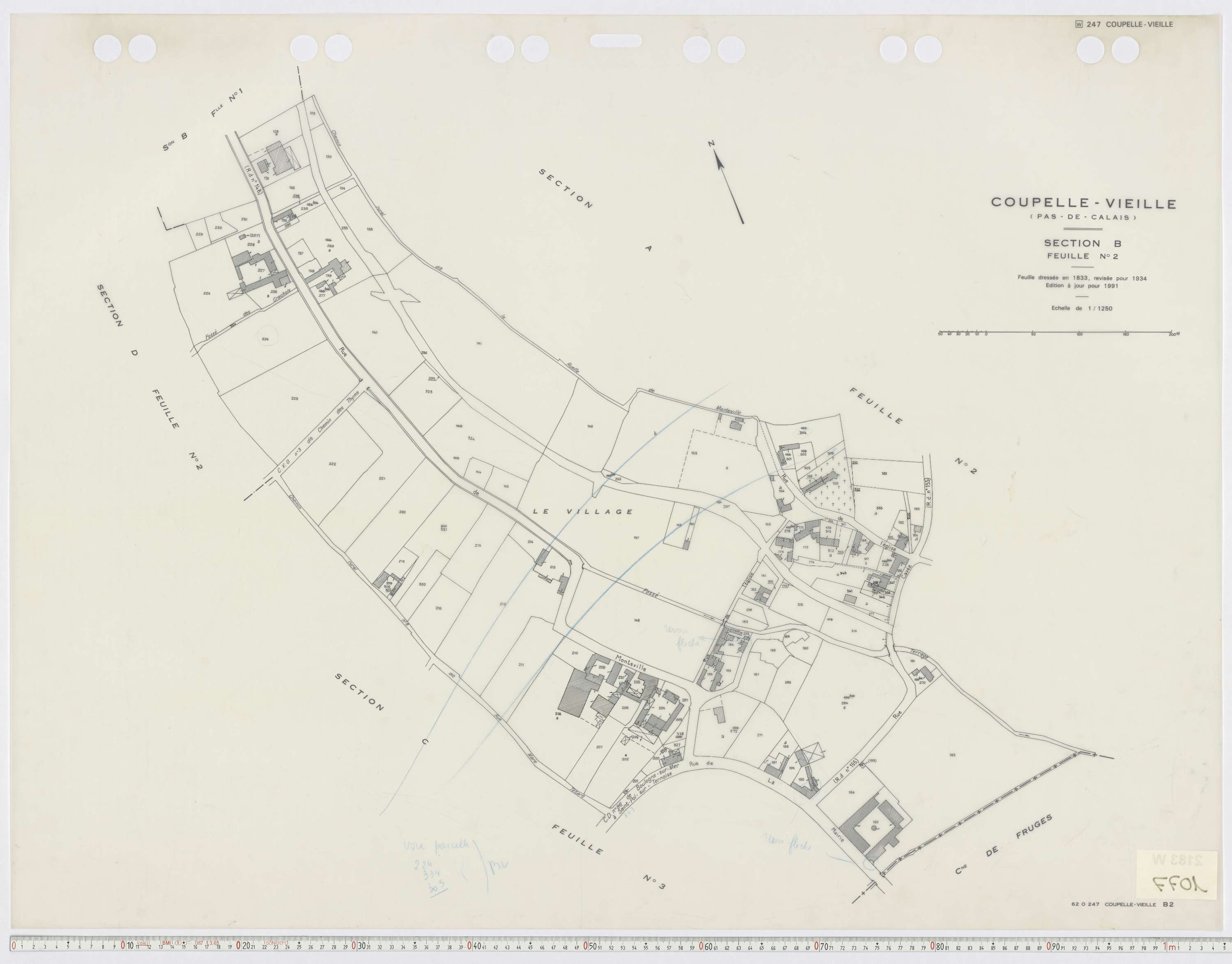 Coupelle-Vieille - Section B, feuille 2.