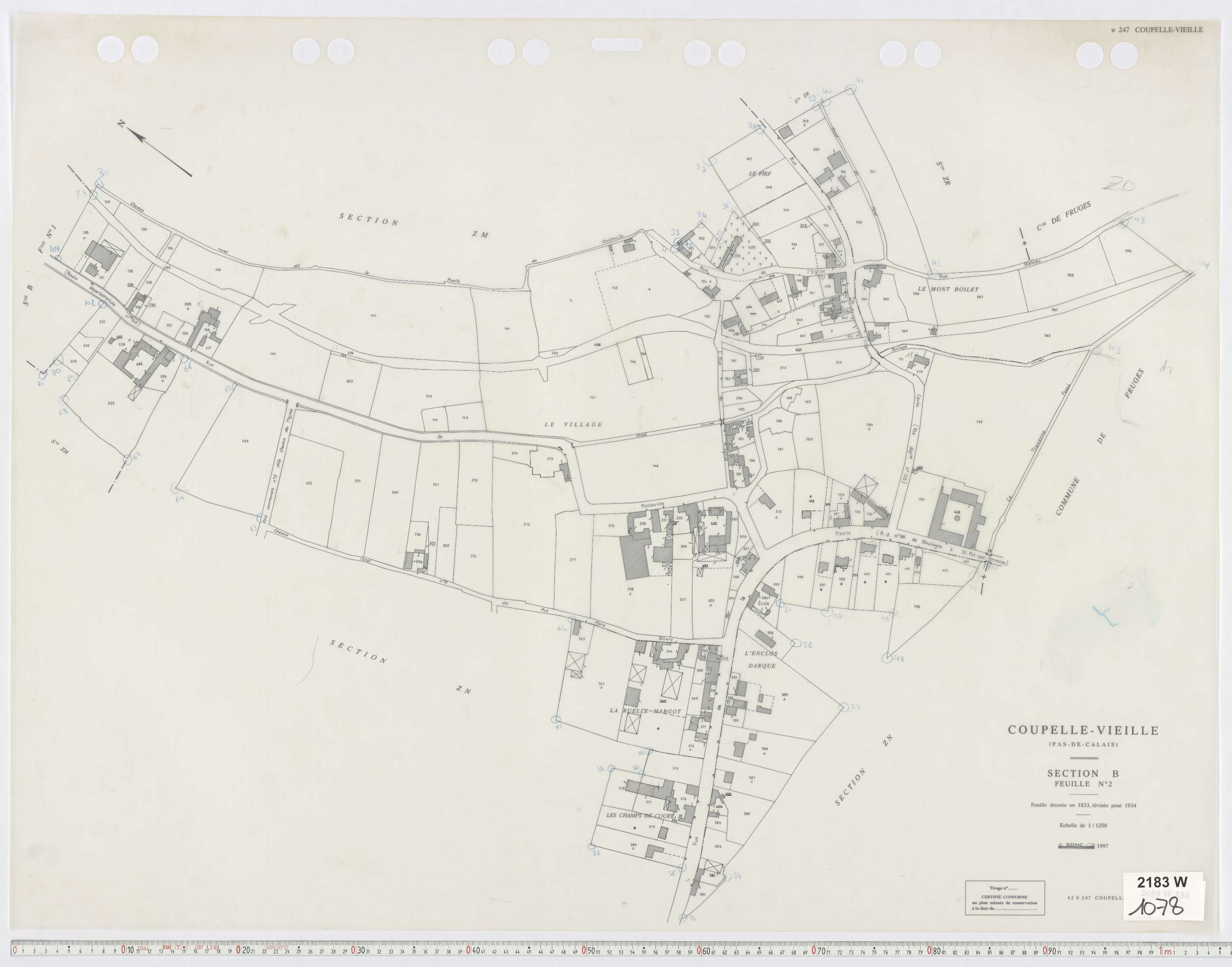 Coupelle-Vieille - Section B, feuille 2.