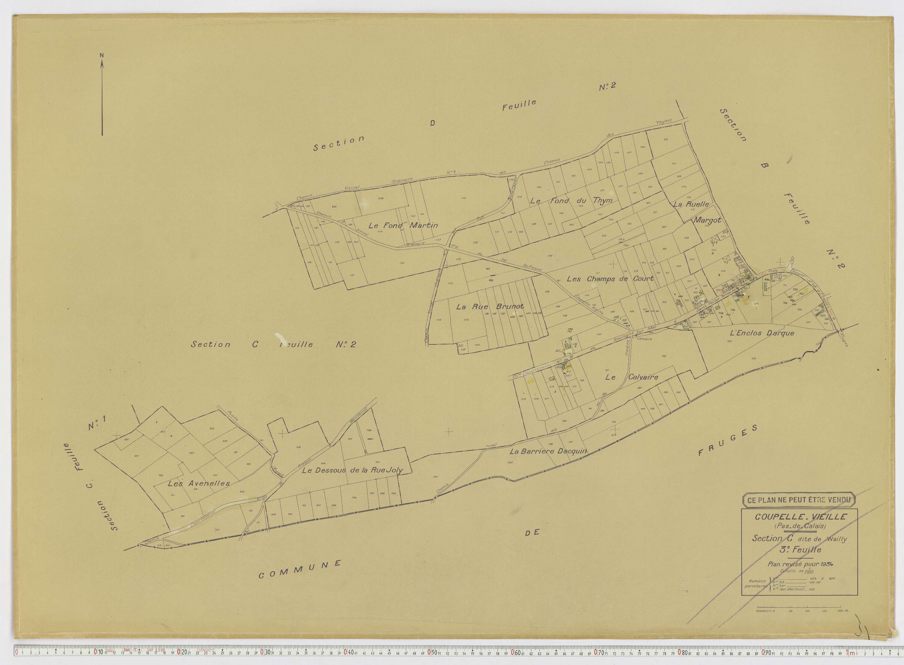 Coupelle-Vieille - Section C, feuille 3.