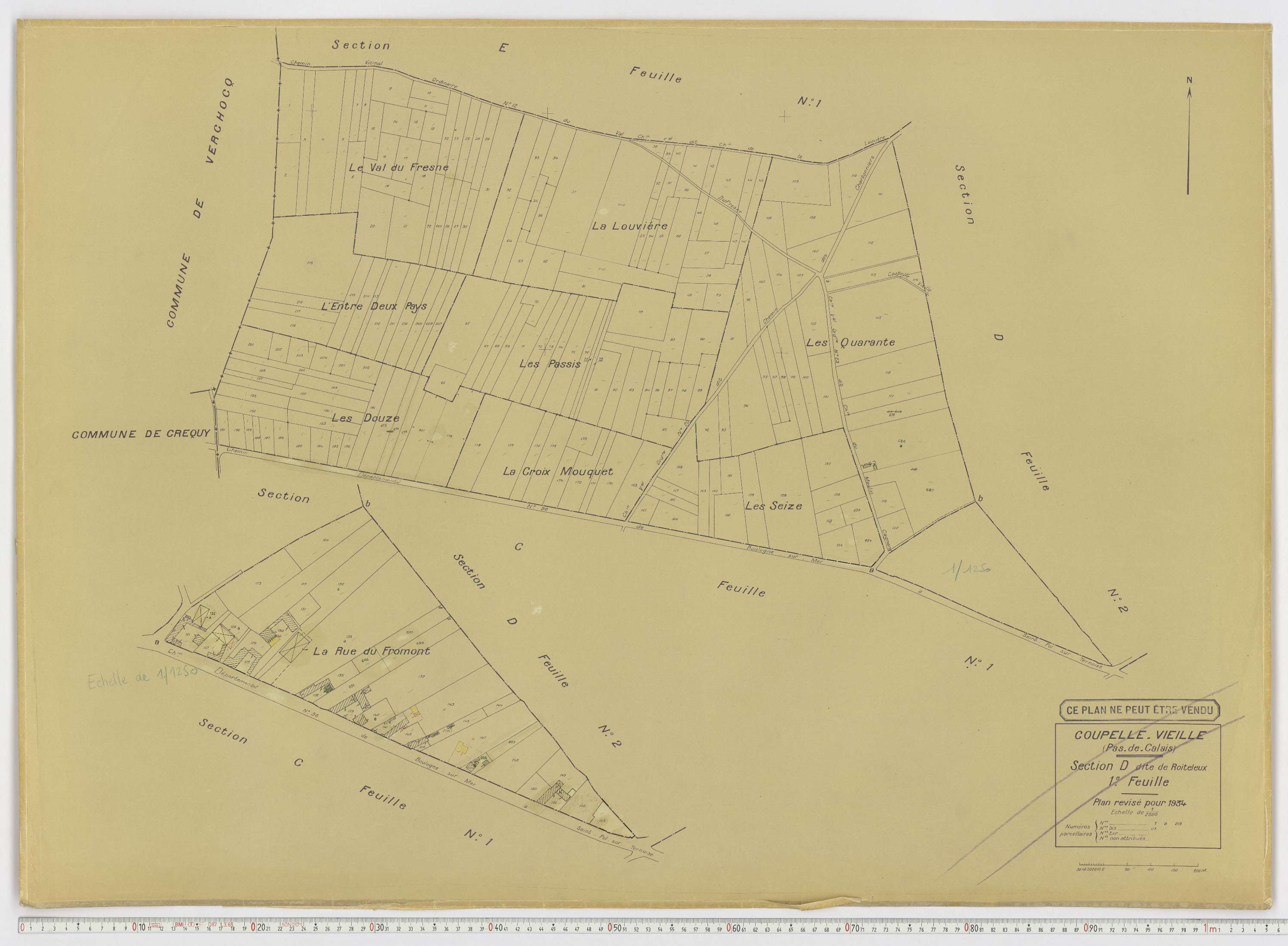 Coupelle-Vieille - Section D, feuille 1.