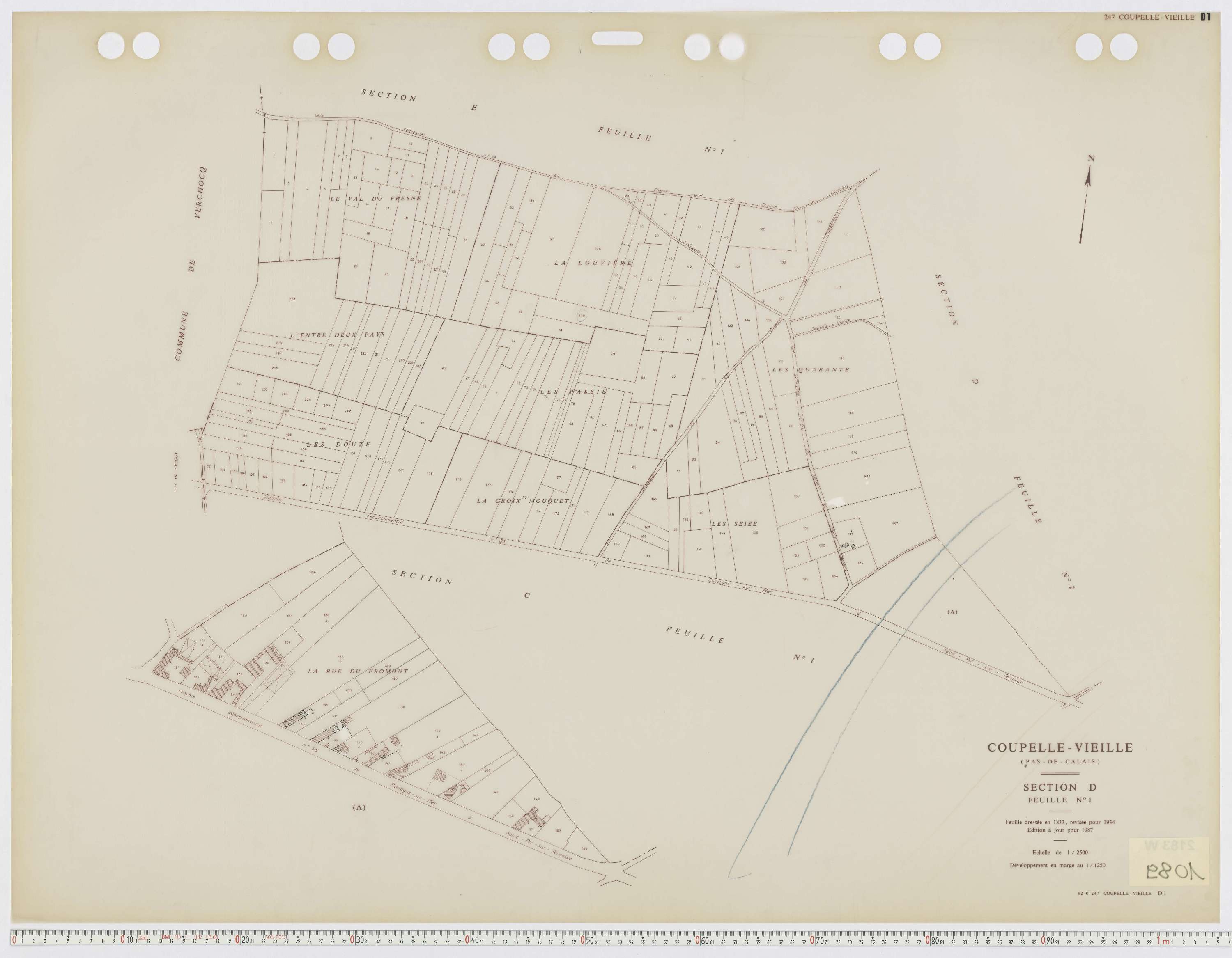 Coupelle-Vieille - Section D, feuille 1.