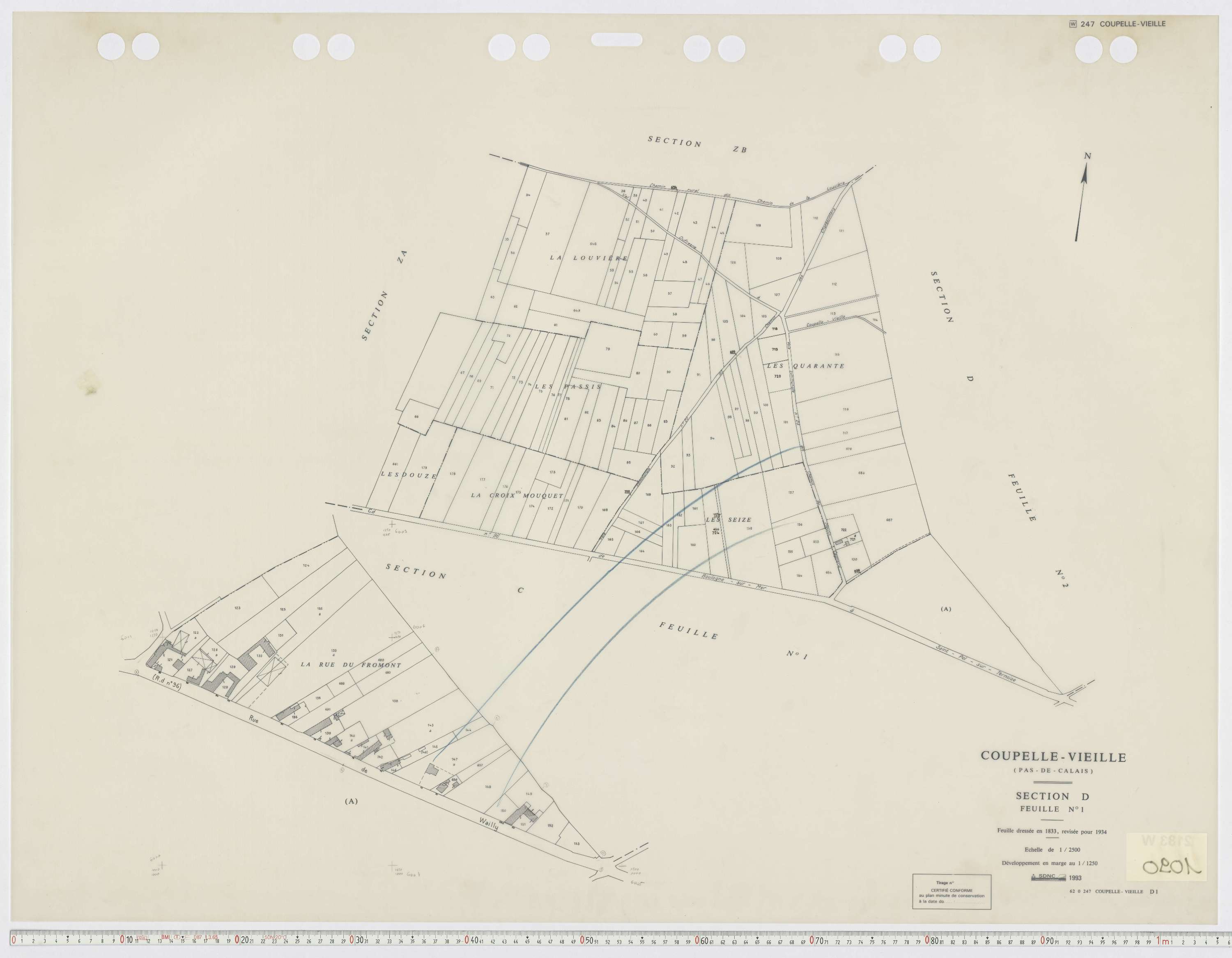 Coupelle-Vieille - Section D, feuille 1.