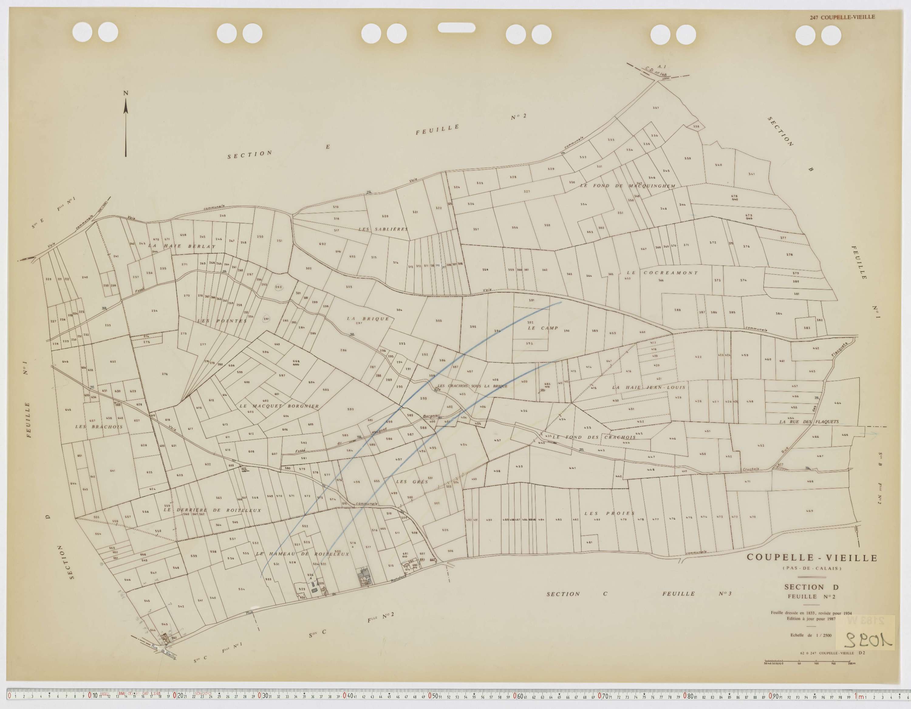 Coupelle-Vieille - Section D, feuille 2.