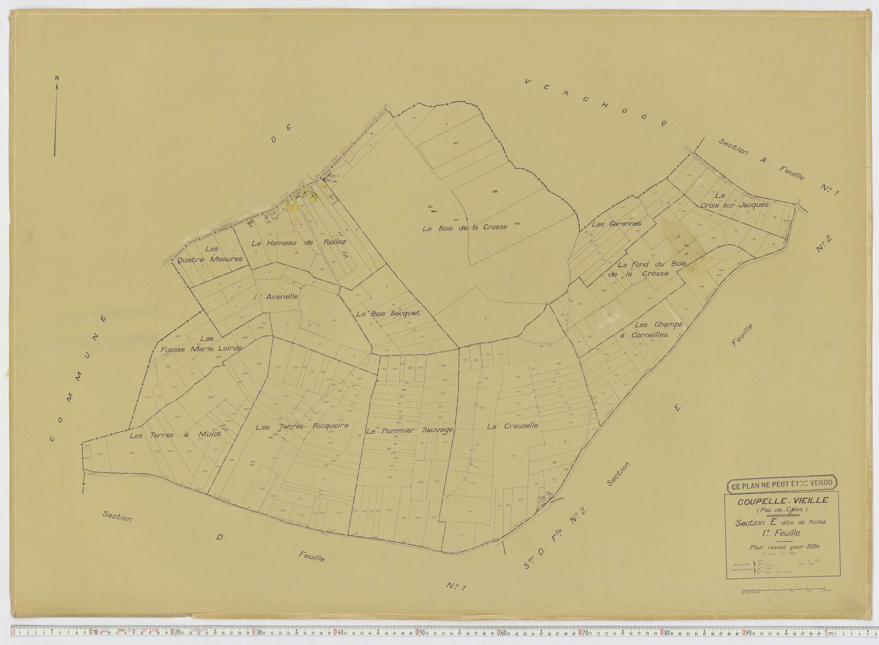 Coupelle-Vieille - Section E, feuille 1.
