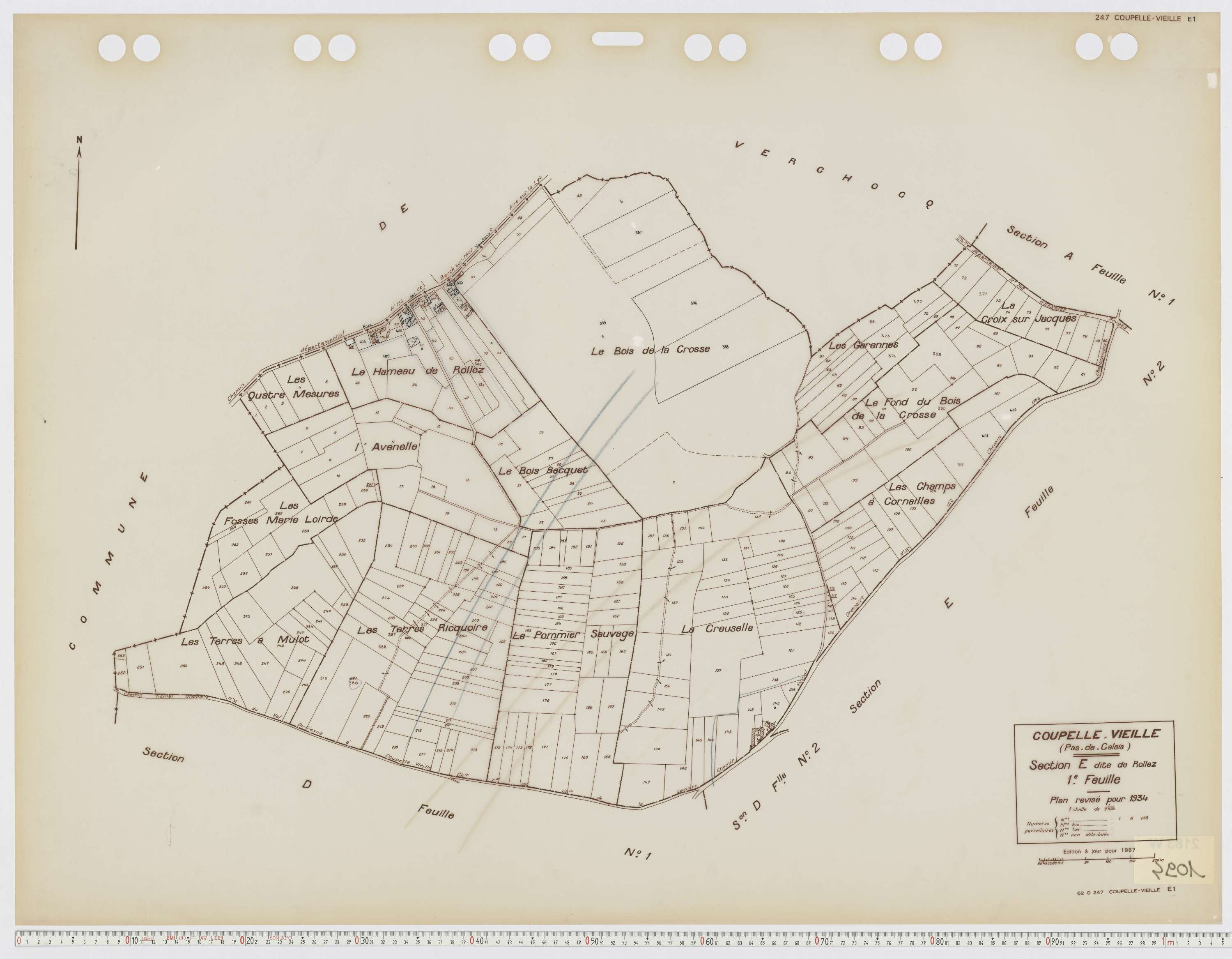 Coupelle-Vieille - Section E, feuille 1.