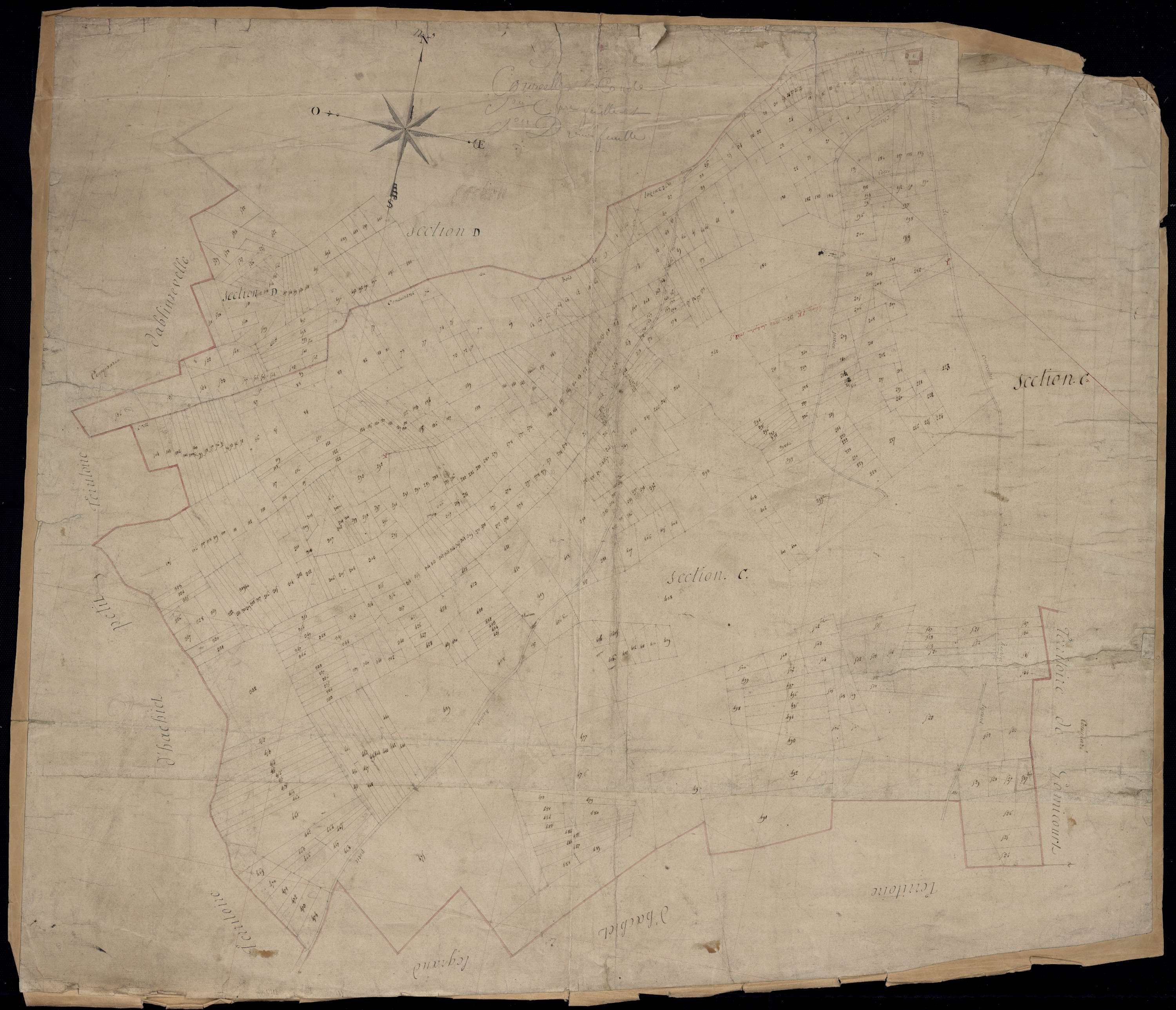 Courcelles-le-Comte - Section C, 1re feuille , section D, 2e feuille