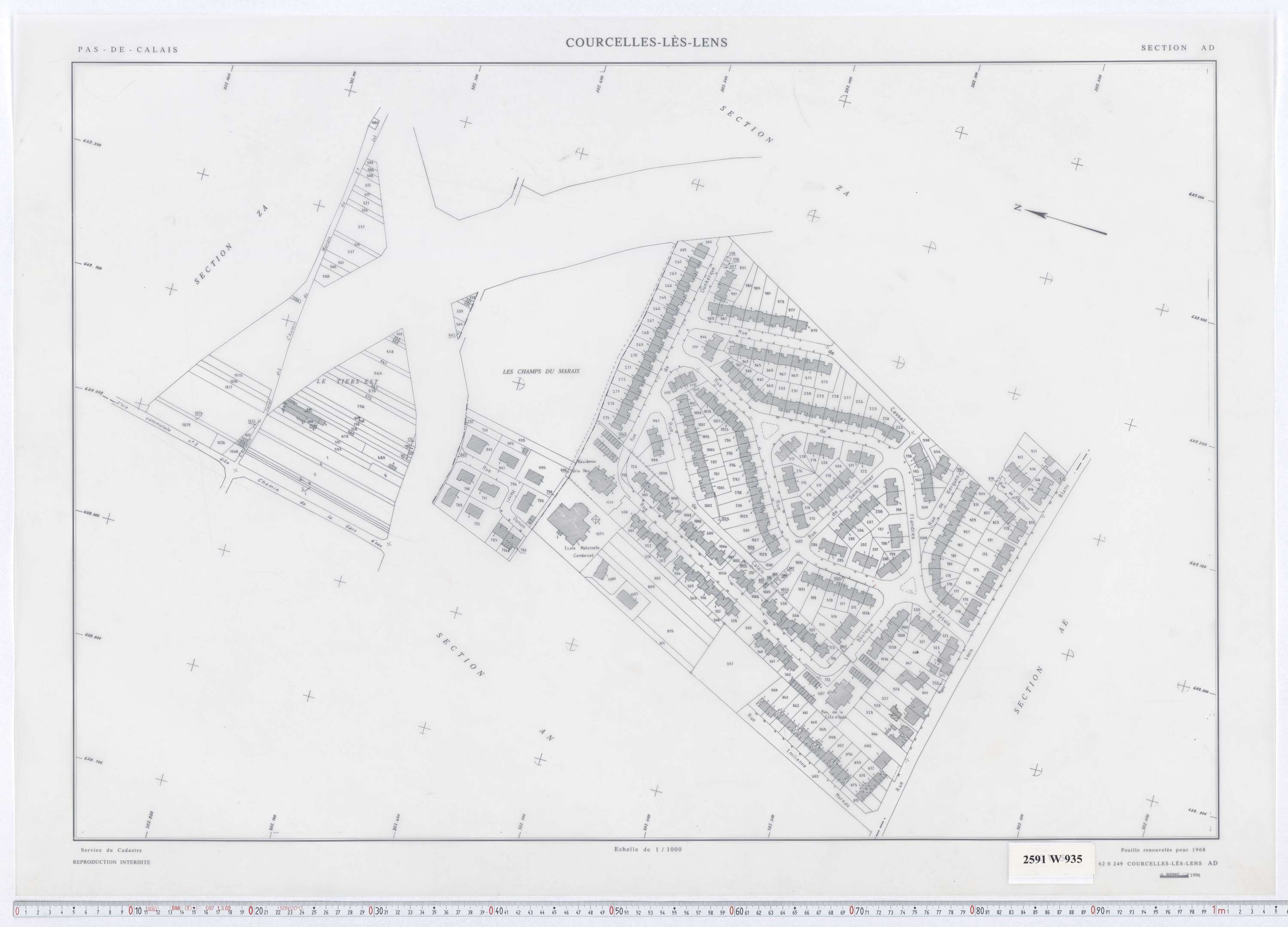 Courcelles-lès-Lens - Section AD.