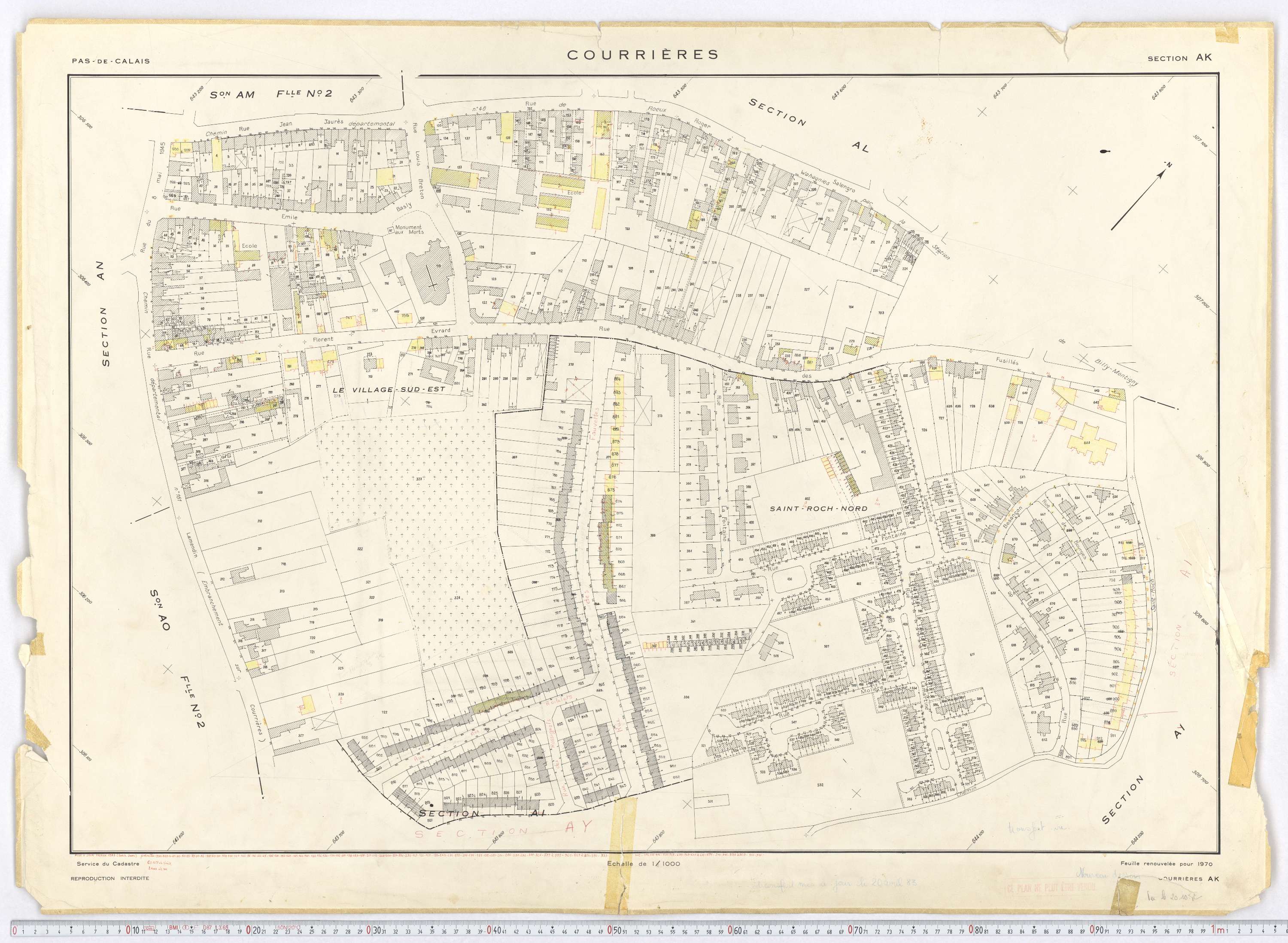 Courrières - Section AK.