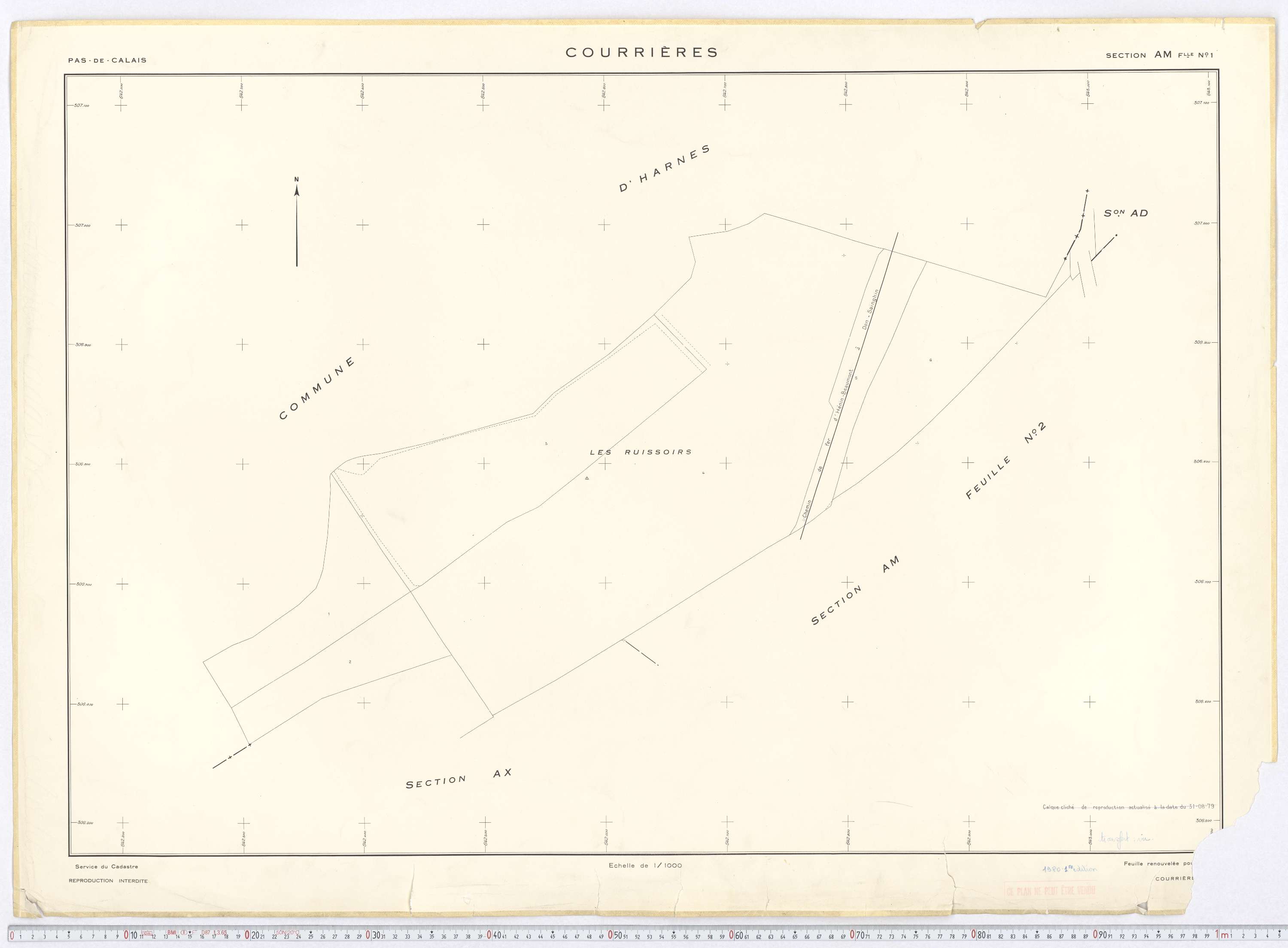 Courrières - Section AM, feuille 1.