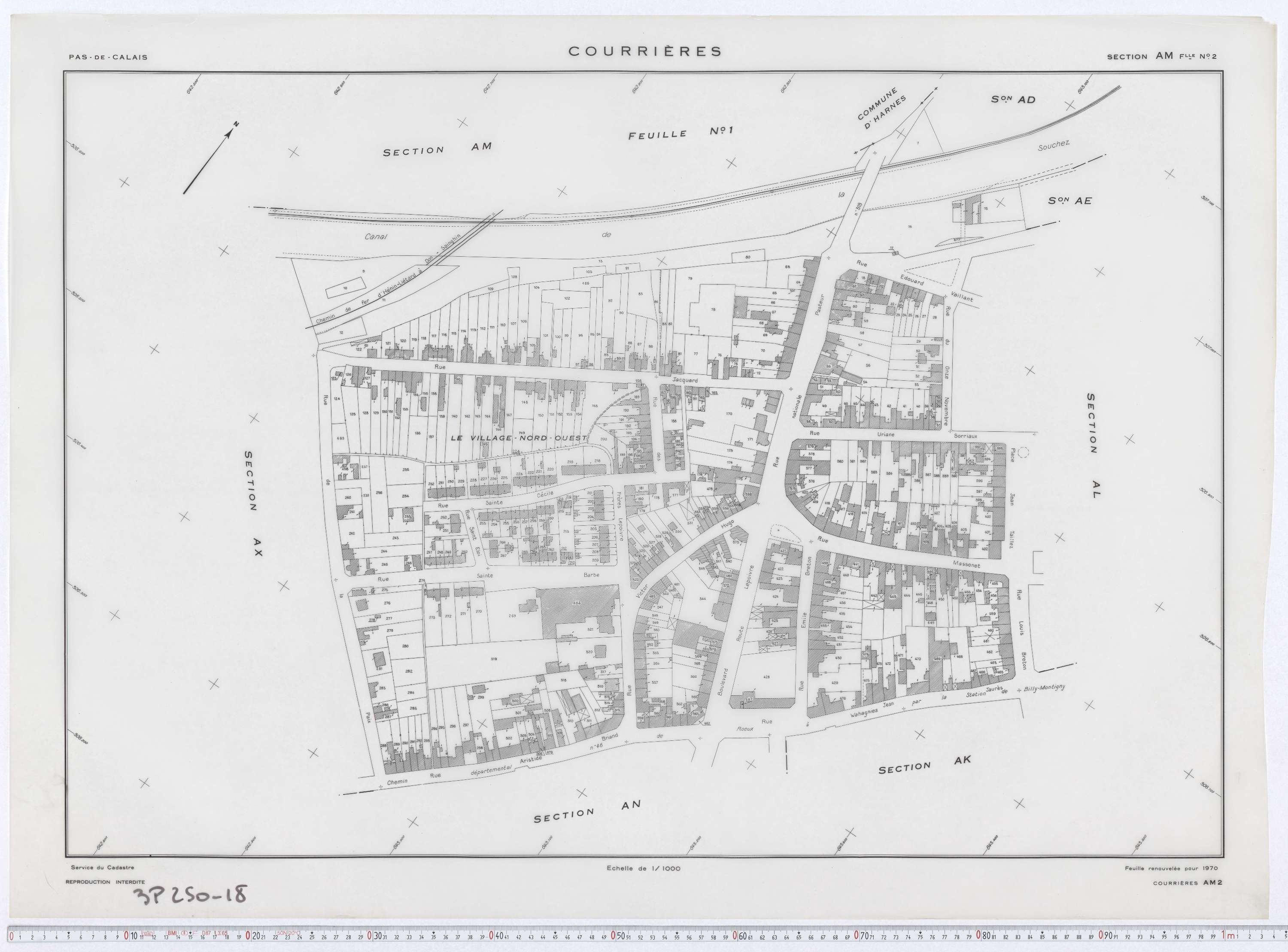 Courrières - Section AM, feuille 2.