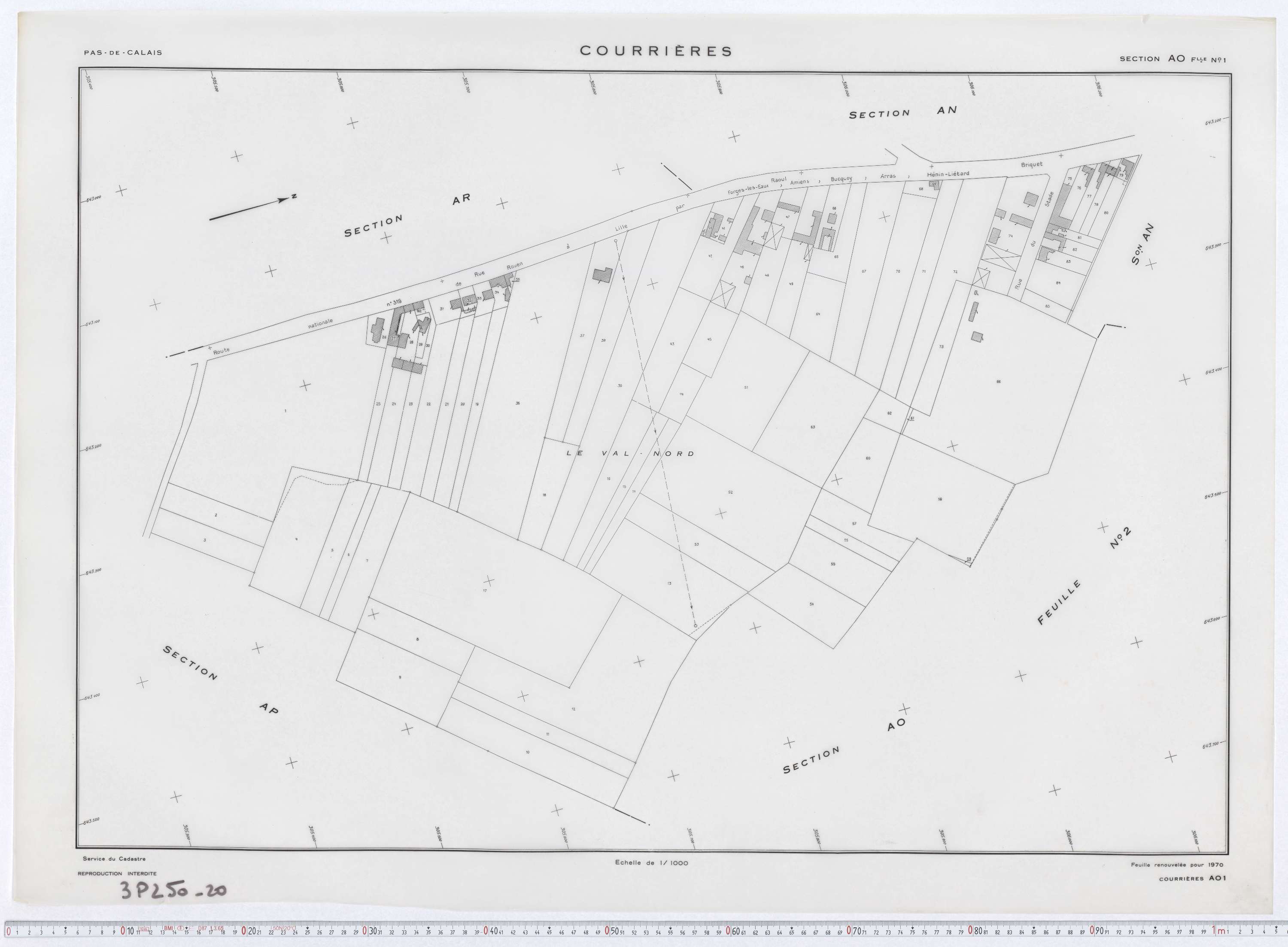 Courrières - Section AO, feuille 1.