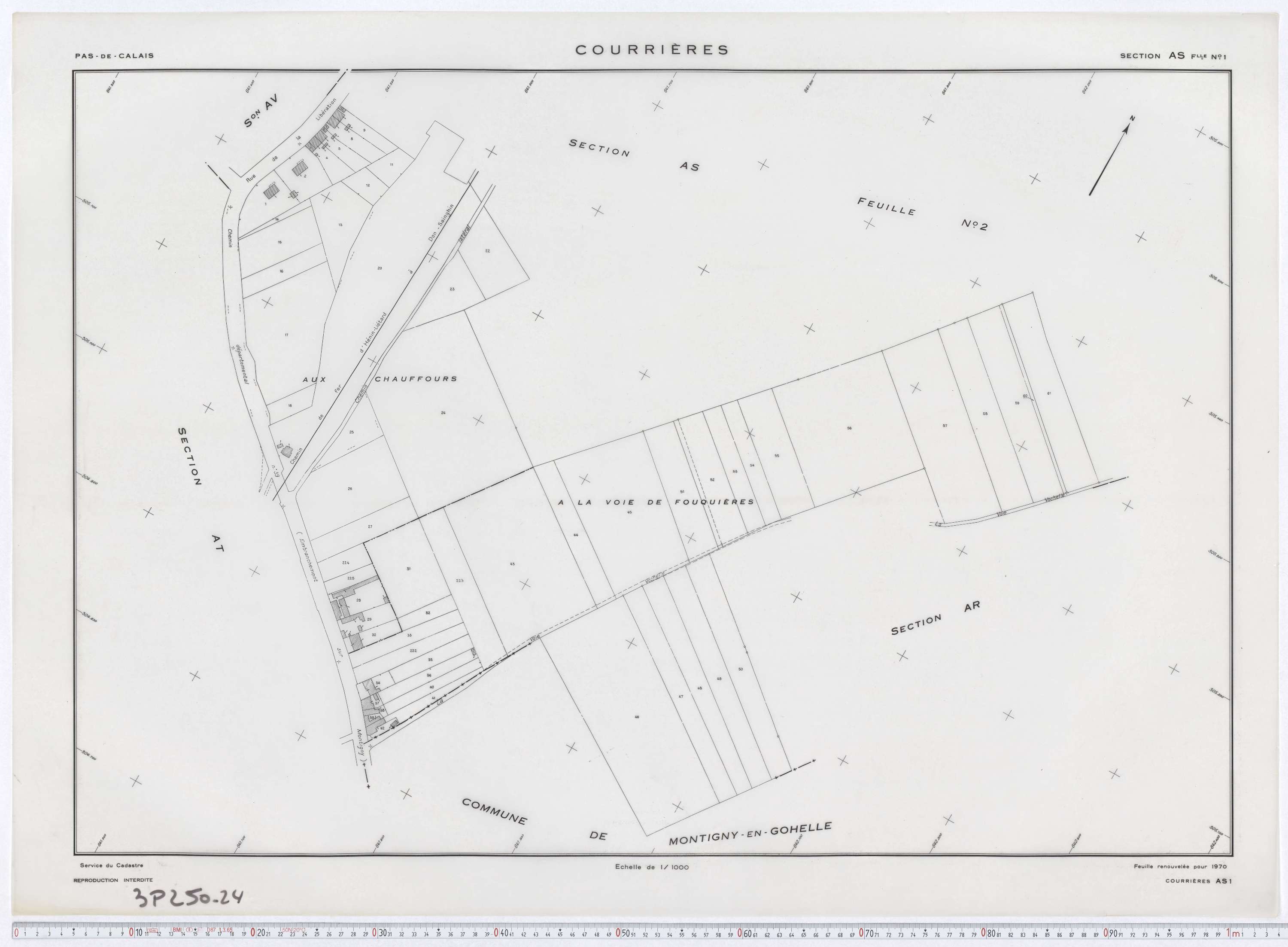 Courrières - Section AS, feuille 1.
