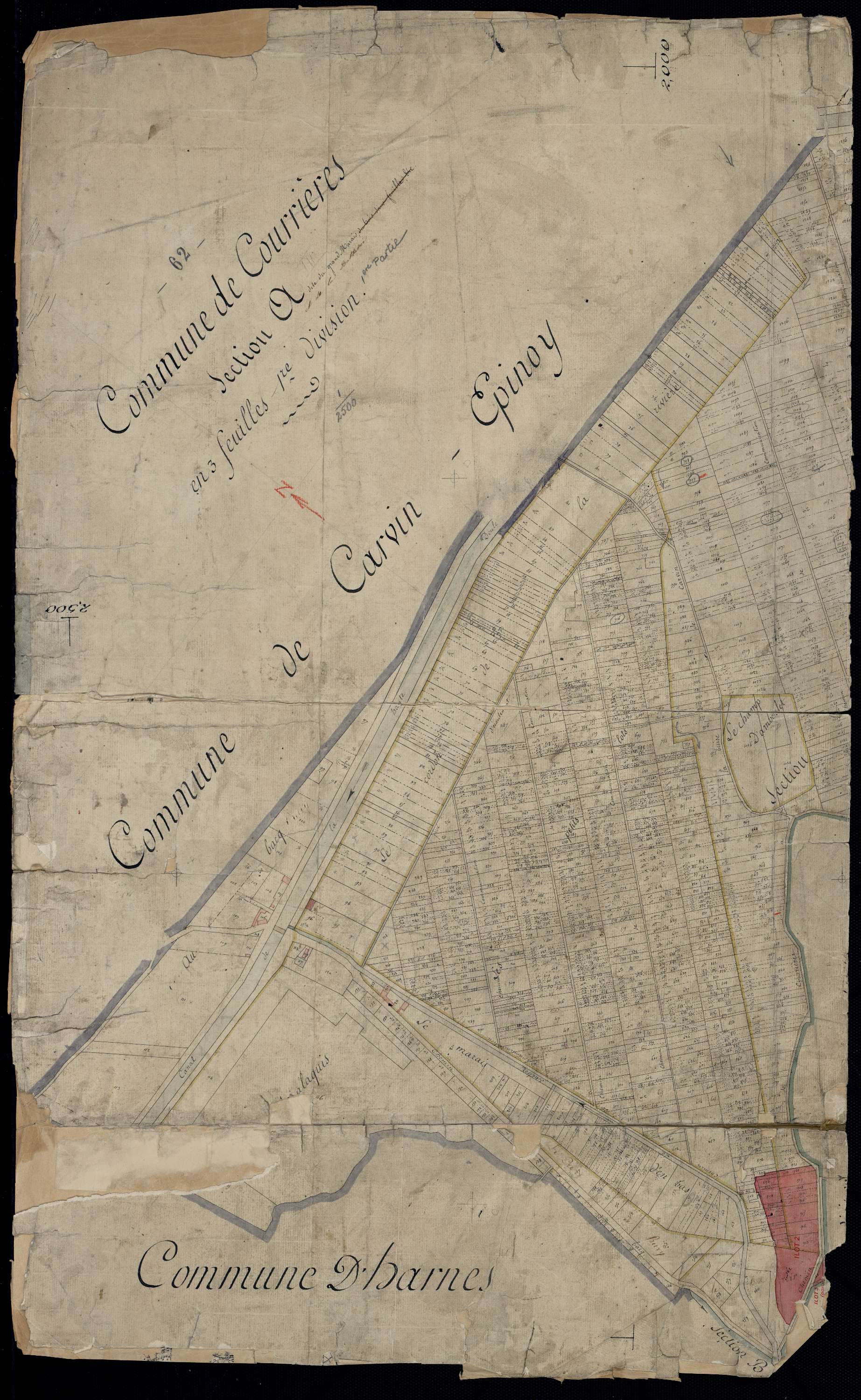Courrières - Section A, 1re feuille, 1re partie