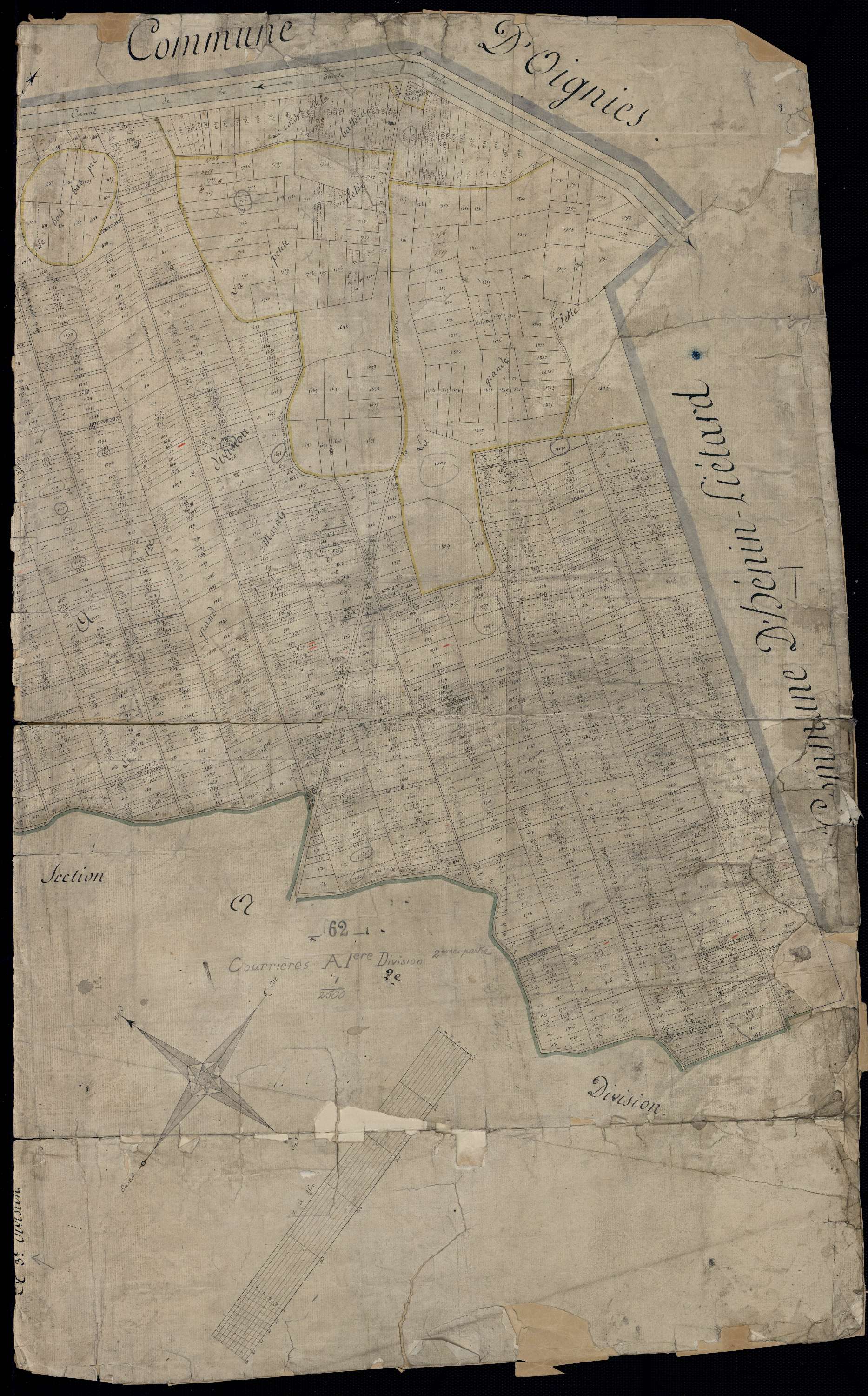 Courrières - Section A, 1re feuille, 2e partie