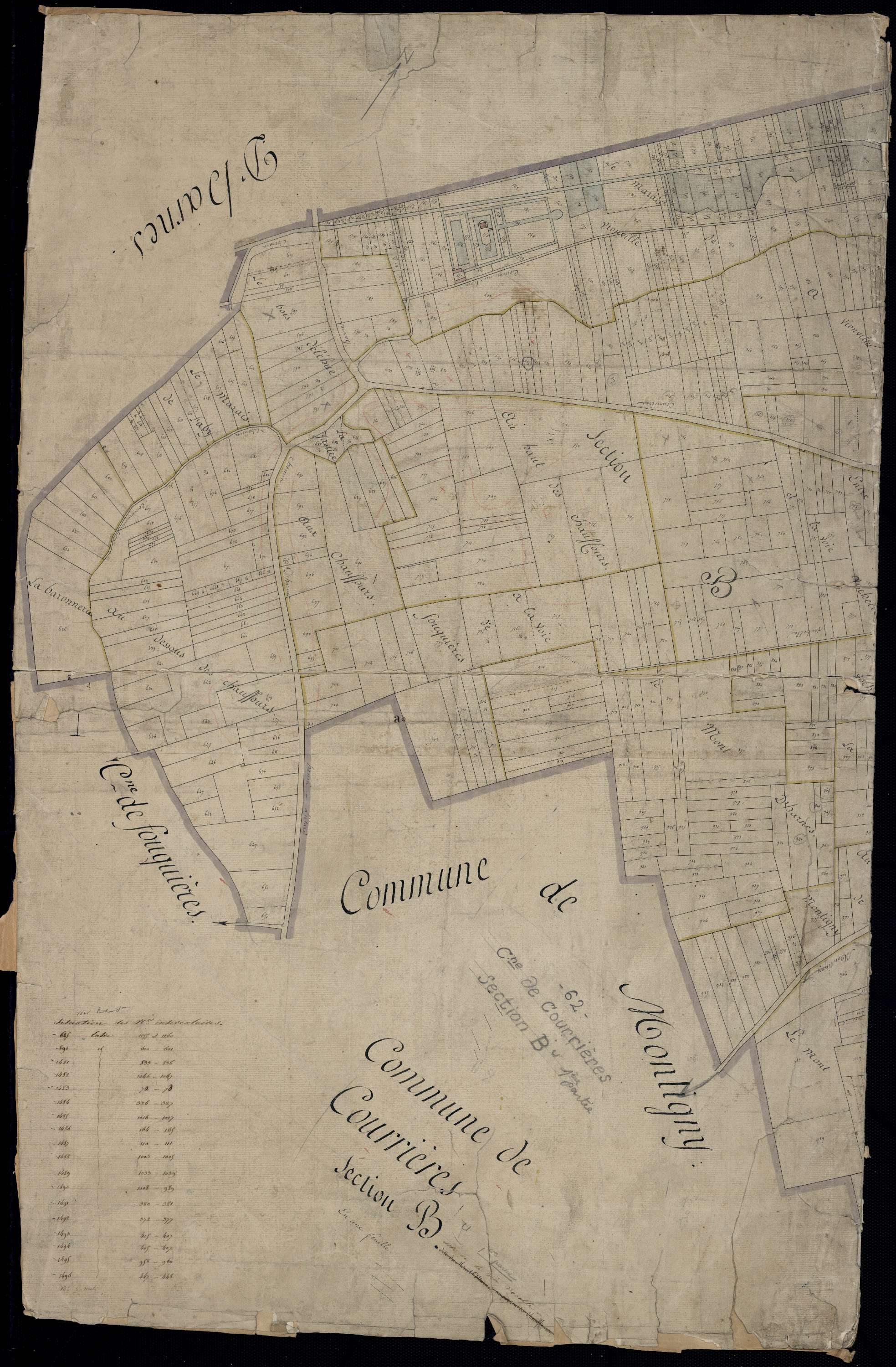 Courrières - Section B, 1re feuille