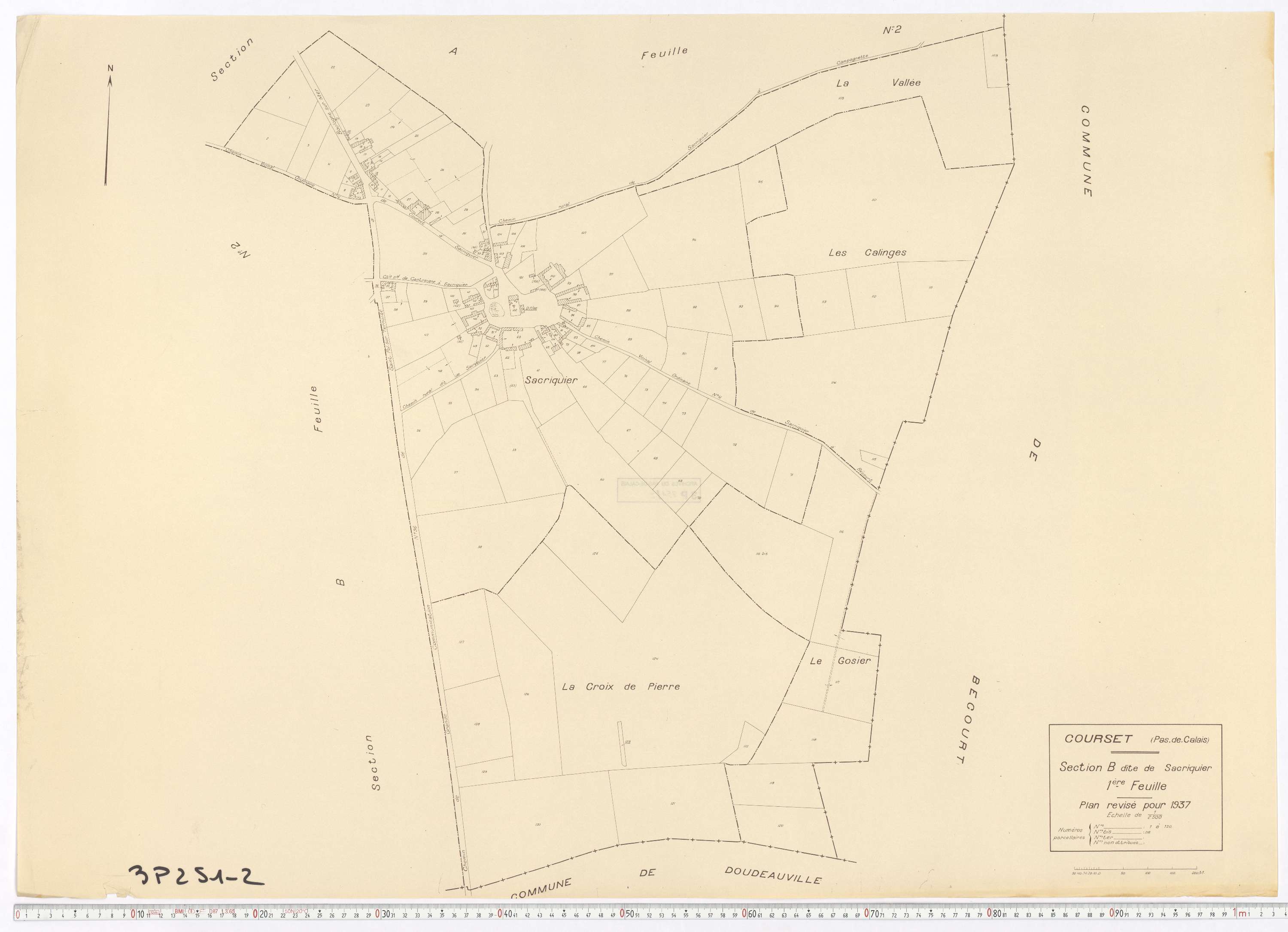 Courset - Section B, feuille 1.