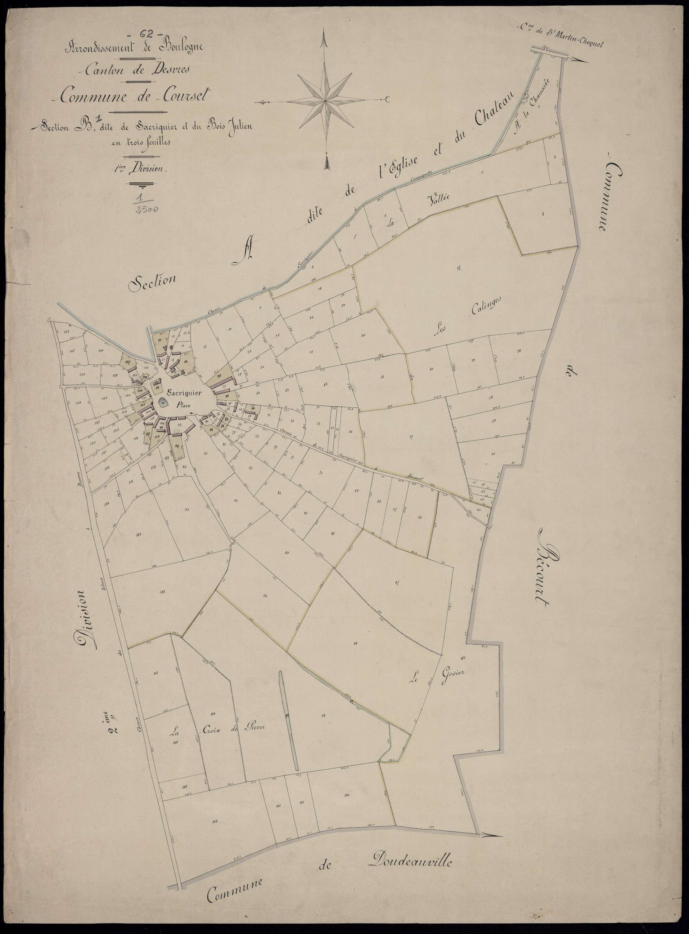 Courset - Section B, 1re feuille